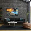 Canvas wall art: Sunset over the sea – rocky coast and golden reflections - Image 2