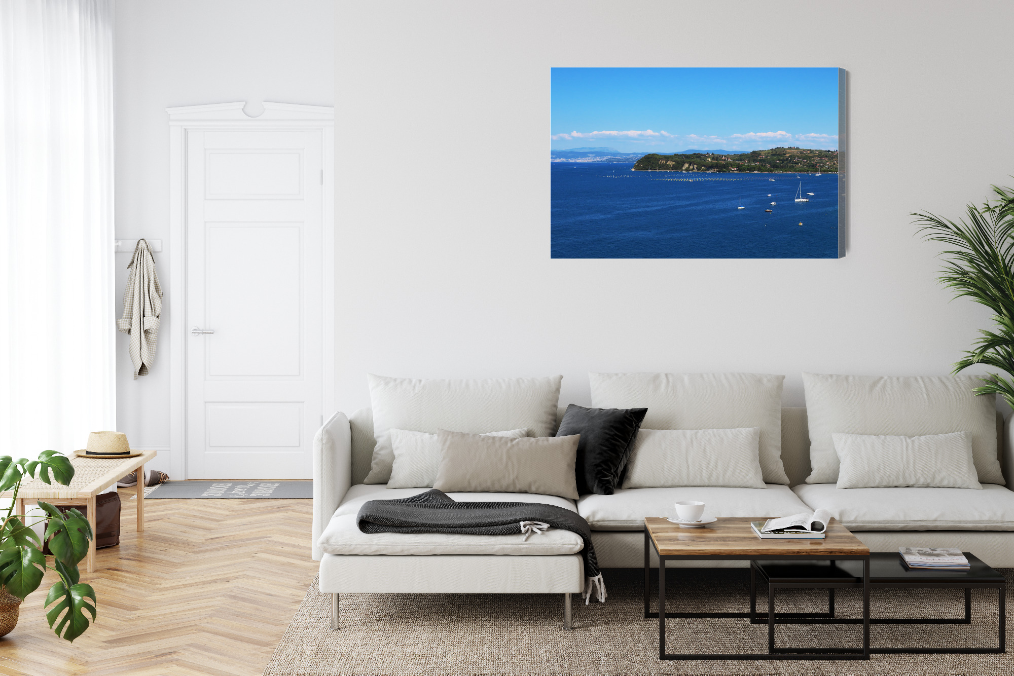 Modern Canvas Print: Sea Panorama with Sailboats – ideal for living room and office - Image 6