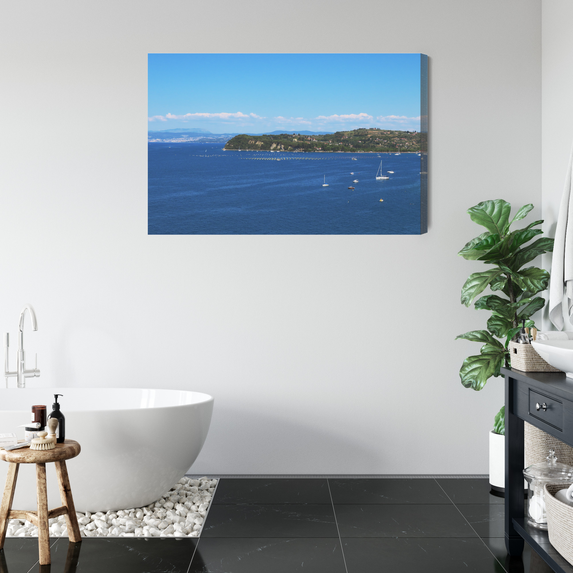 Modern Canvas Print: Sea Panorama with Sailboats – ideal for living room and office - Image 5