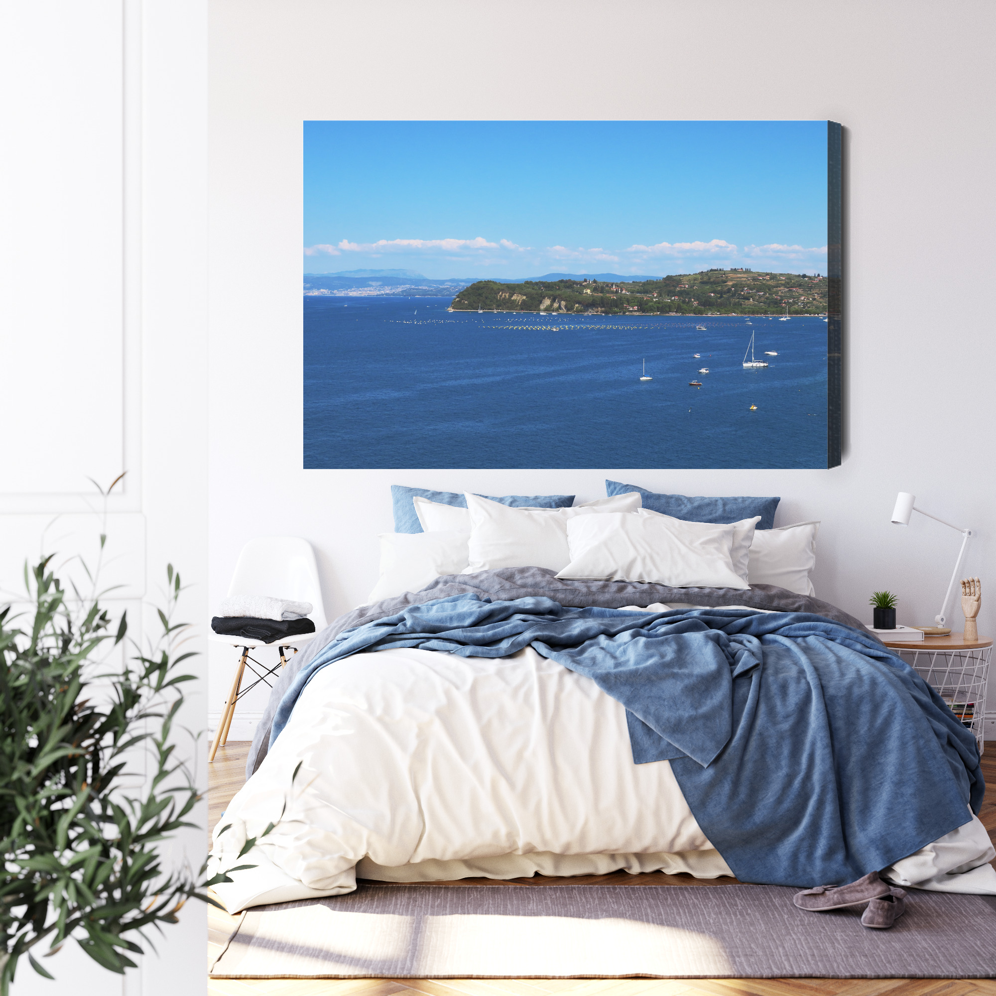 Modern Canvas Print: Sea Panorama with Sailboats – ideal for living room and office - Image 3