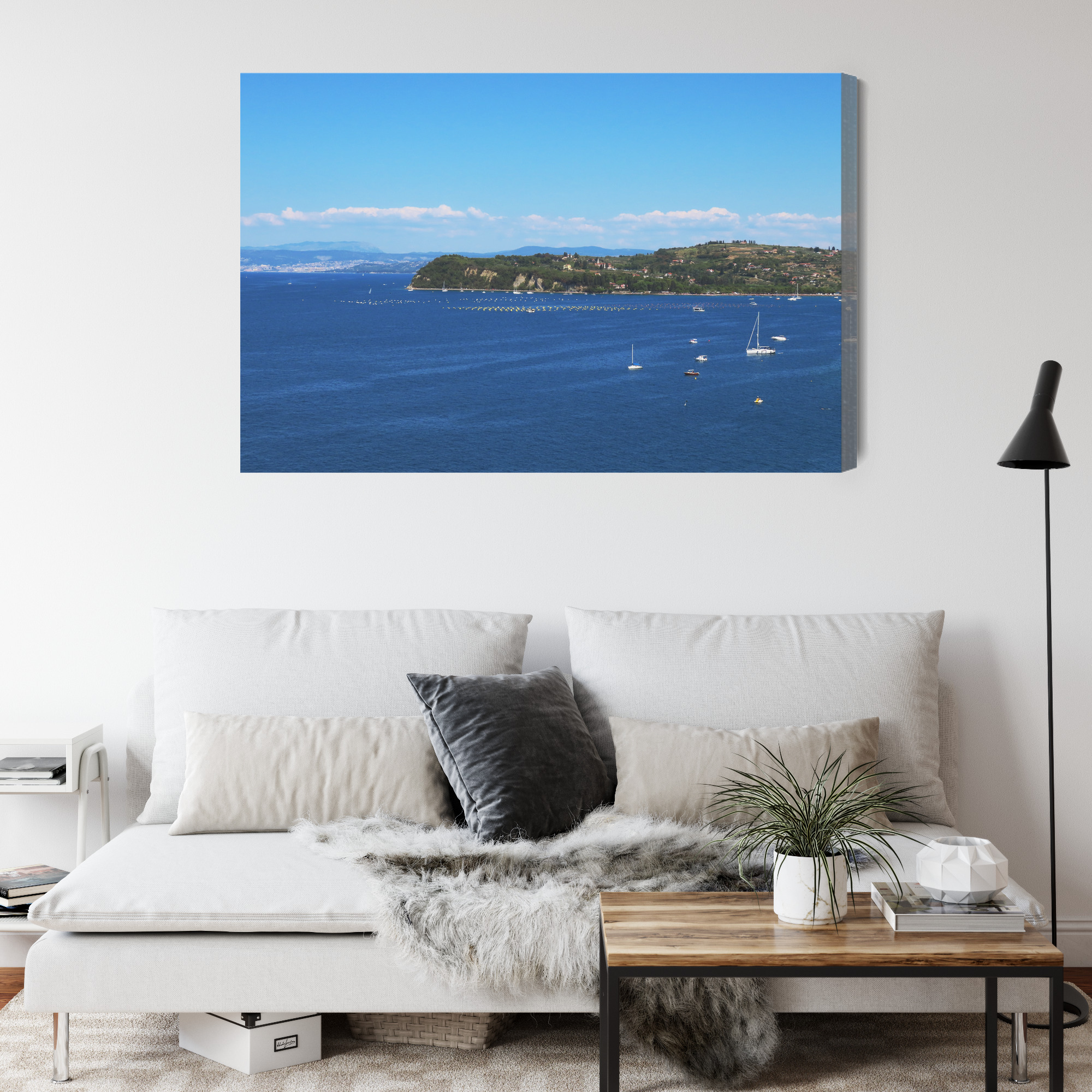 Modern Canvas Print: Sea Panorama with Sailboats – ideal for living room and office - Image 4
