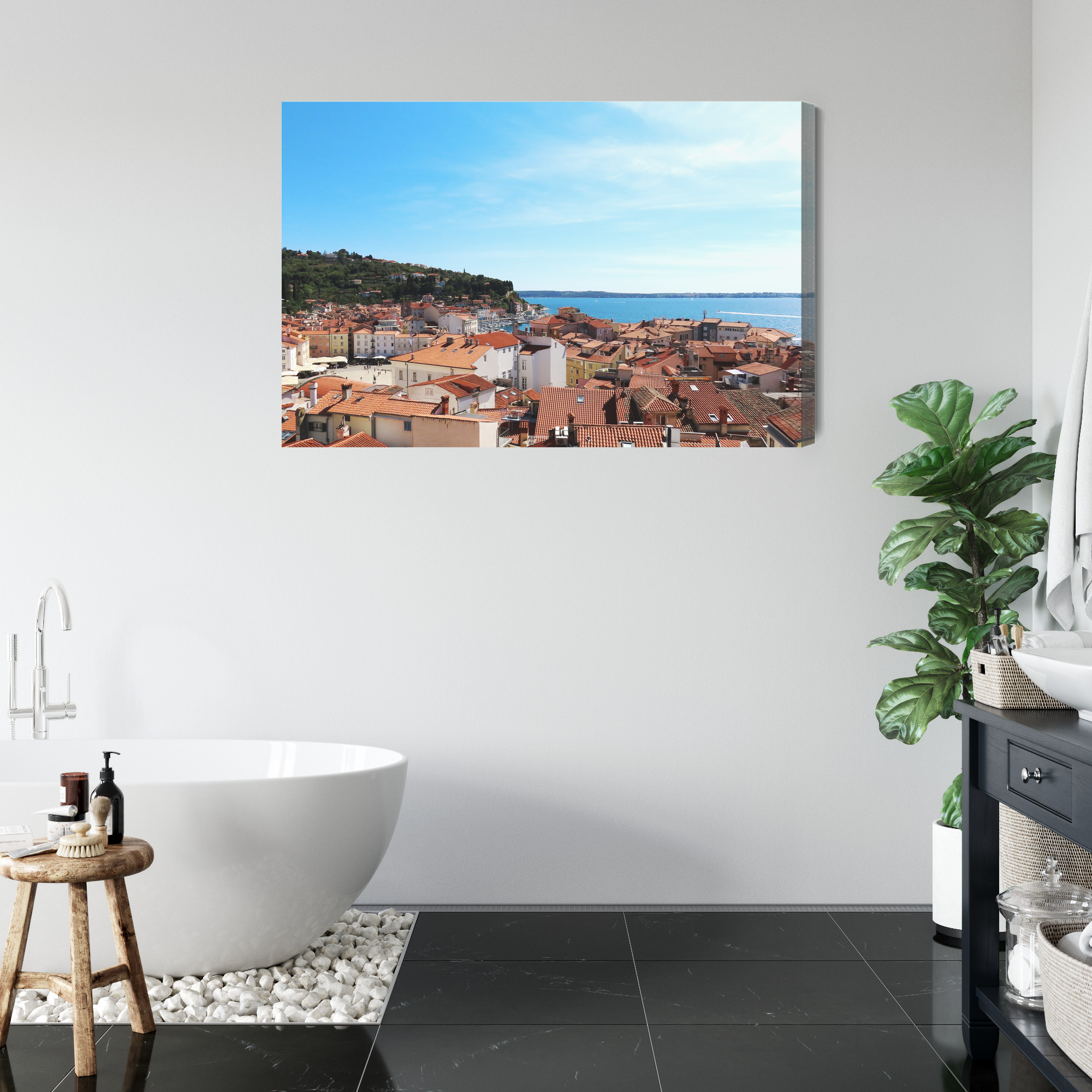 Modern Canvas Print: Mediterranean Townscape – ideal for living room and office - Image 6