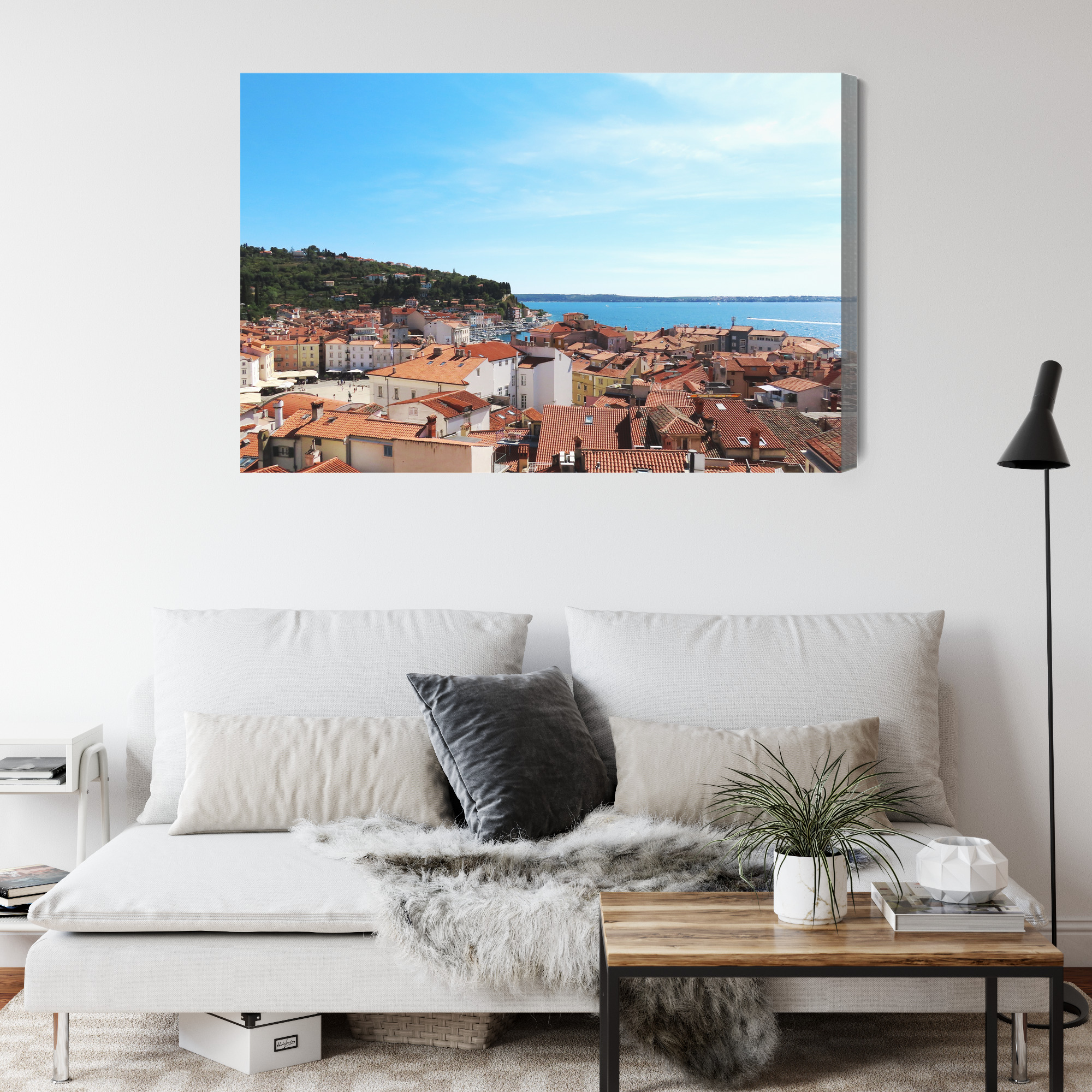 Modern Canvas Print: Mediterranean Townscape – ideal for living room and office - Image 5