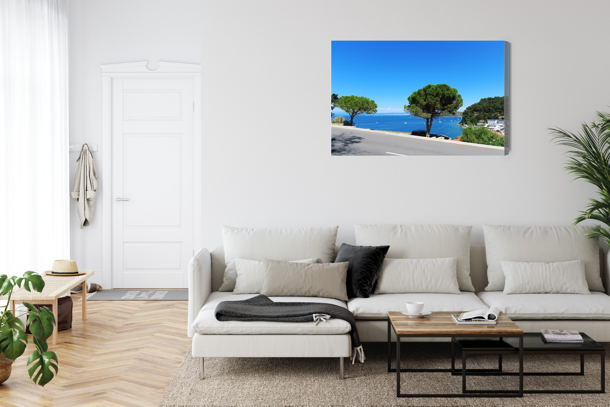 Canvas Print: Pines above an Azure Bay – sails and light for living room and office - Image 6