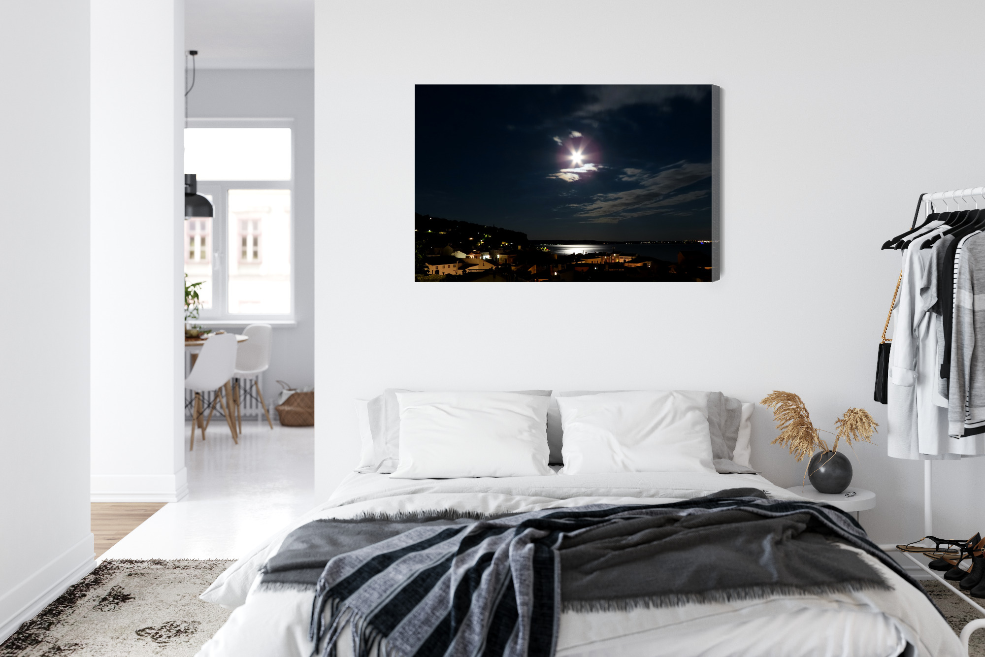 Modern Canvas Print: Moonlit Bay Night – ideal for living room and office - Image 7