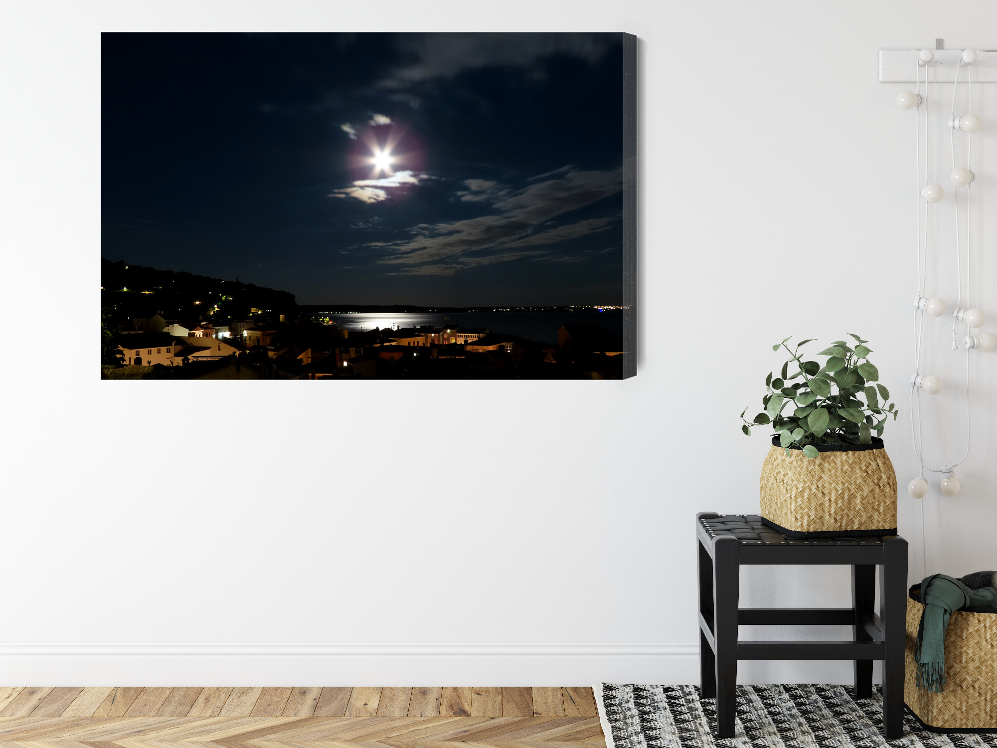 Modern Canvas Print: Moonlit Bay Night – ideal for living room and office - Image 8