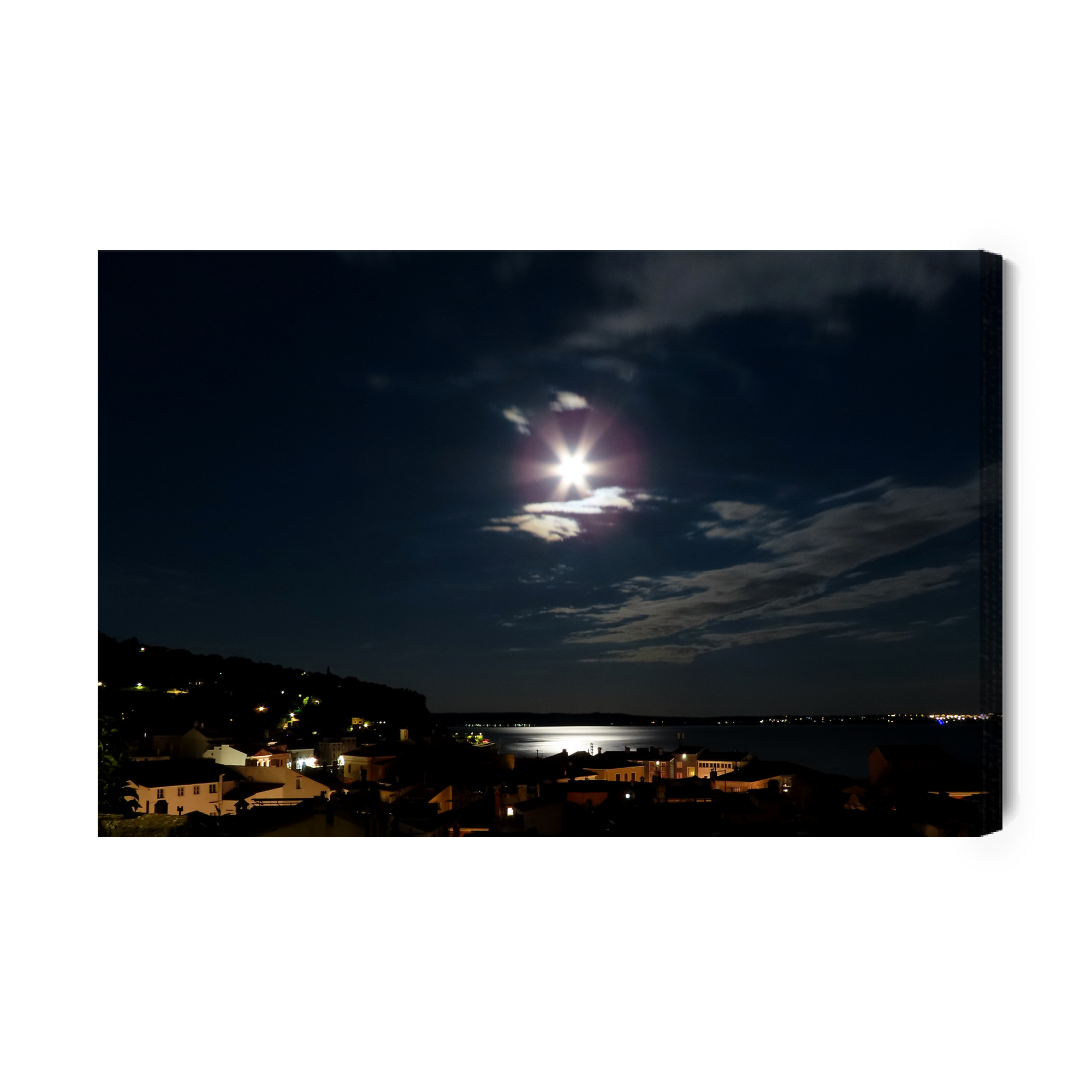 Modern Canvas Print: Moonlit Bay Night – ideal for living room and office - Image 2