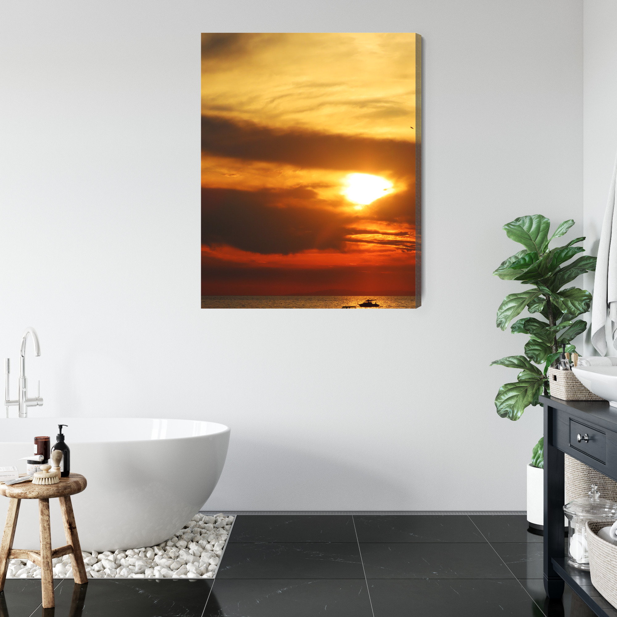 Elegant Canvas Print: Fiery Sunset over the Sea – for Living Room - Image 6
