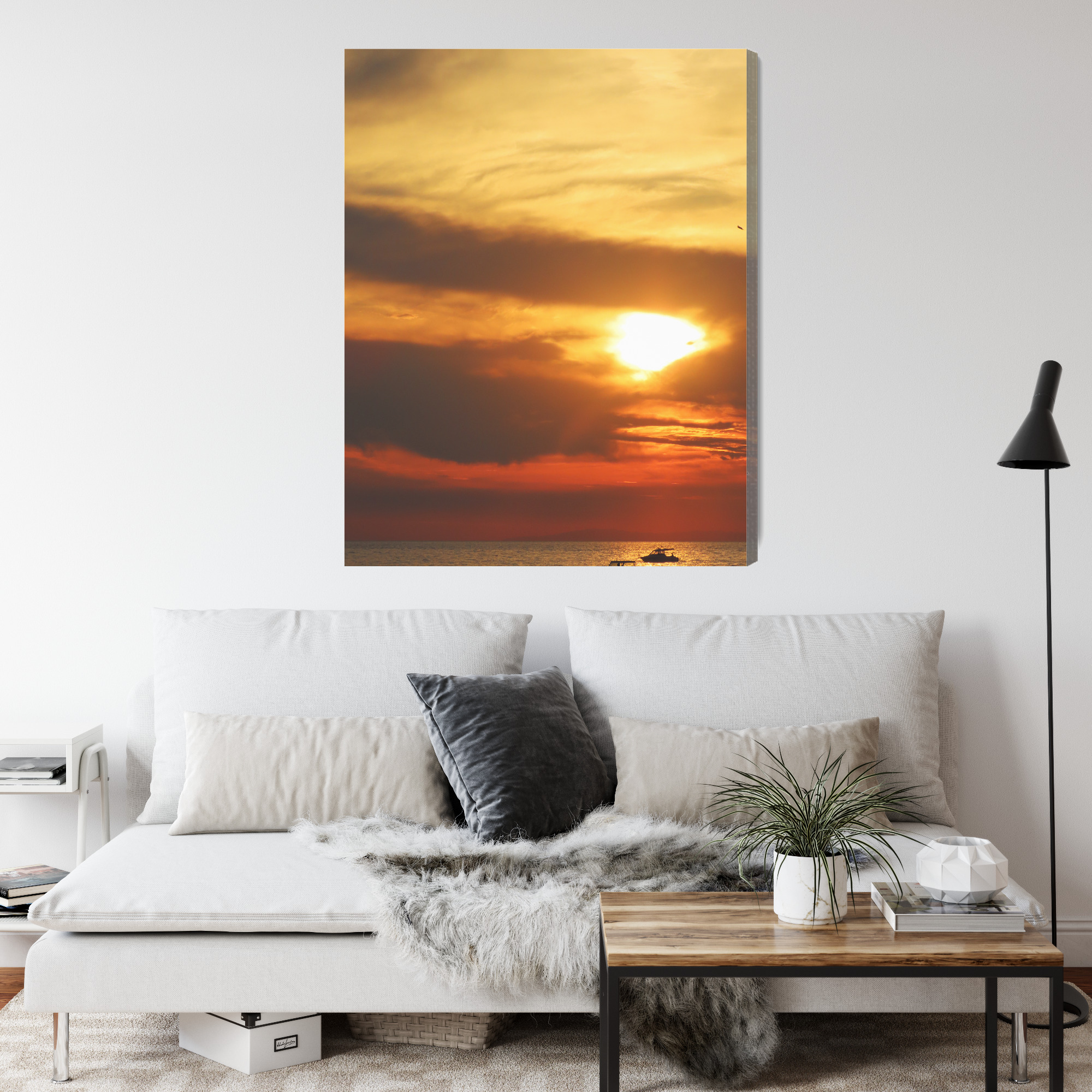 Elegant Canvas Print: Fiery Sunset over the Sea – for Living Room - Image 5
