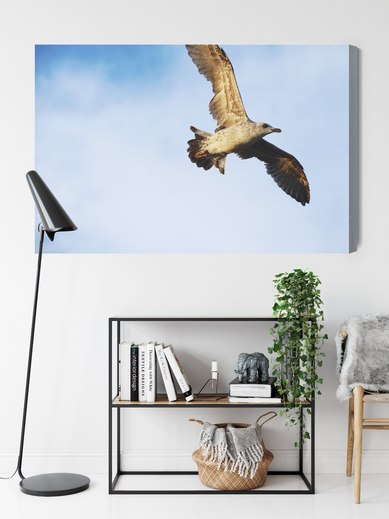 Dynamic Canvas Print: Seagull in Flight Against the Sky – for living room & office - Image 9
