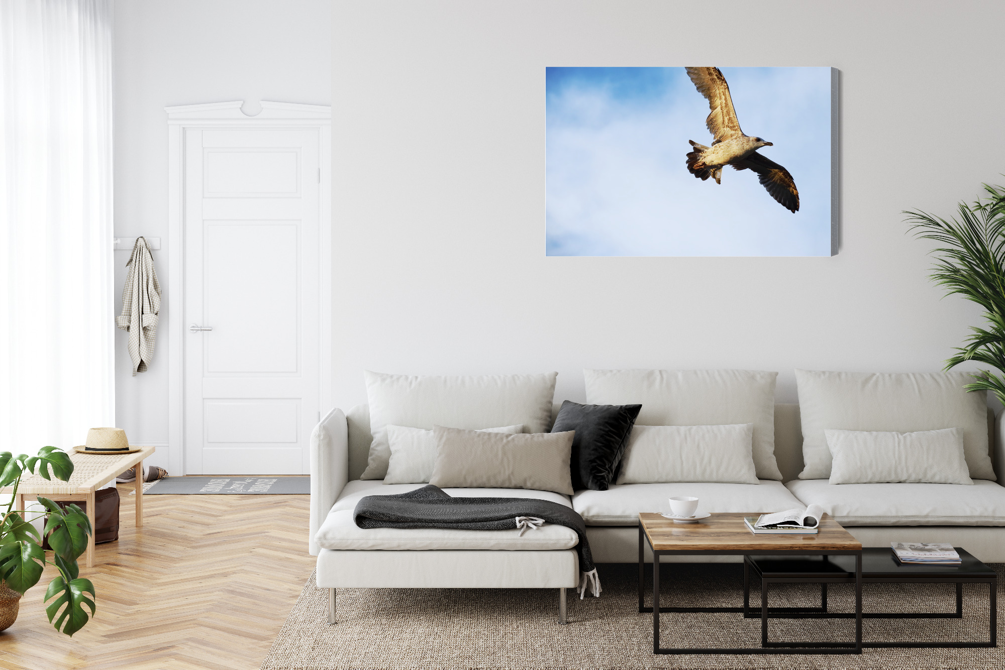 Dynamic Canvas Print: Seagull in Flight Against the Sky – for living room & office - Image 6