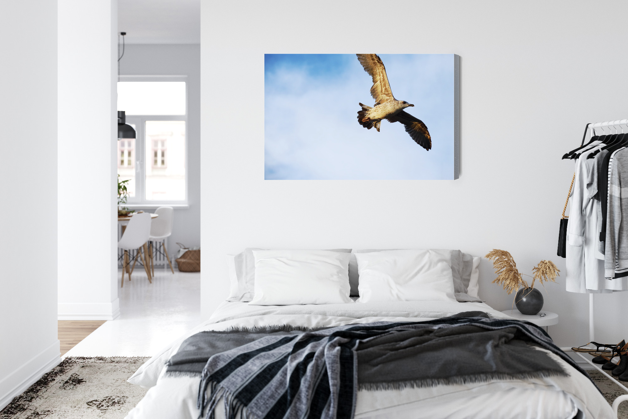 Dynamic Canvas Print: Seagull in Flight Against the Sky – for living room & office - Image 7