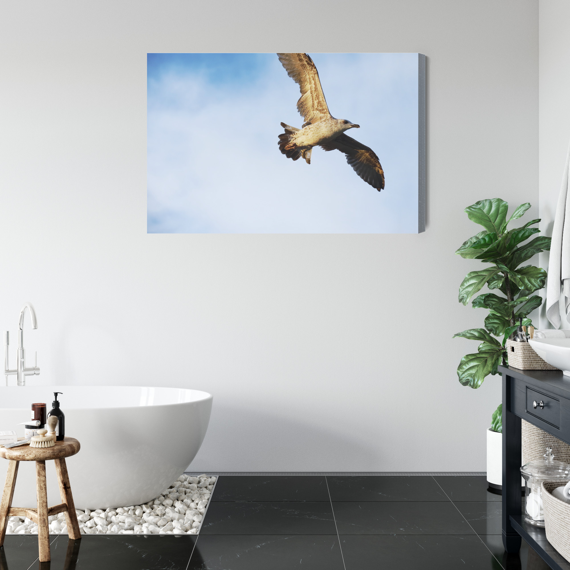 Dynamic Canvas Print: Seagull in Flight Against the Sky – for living room & office - Image 5