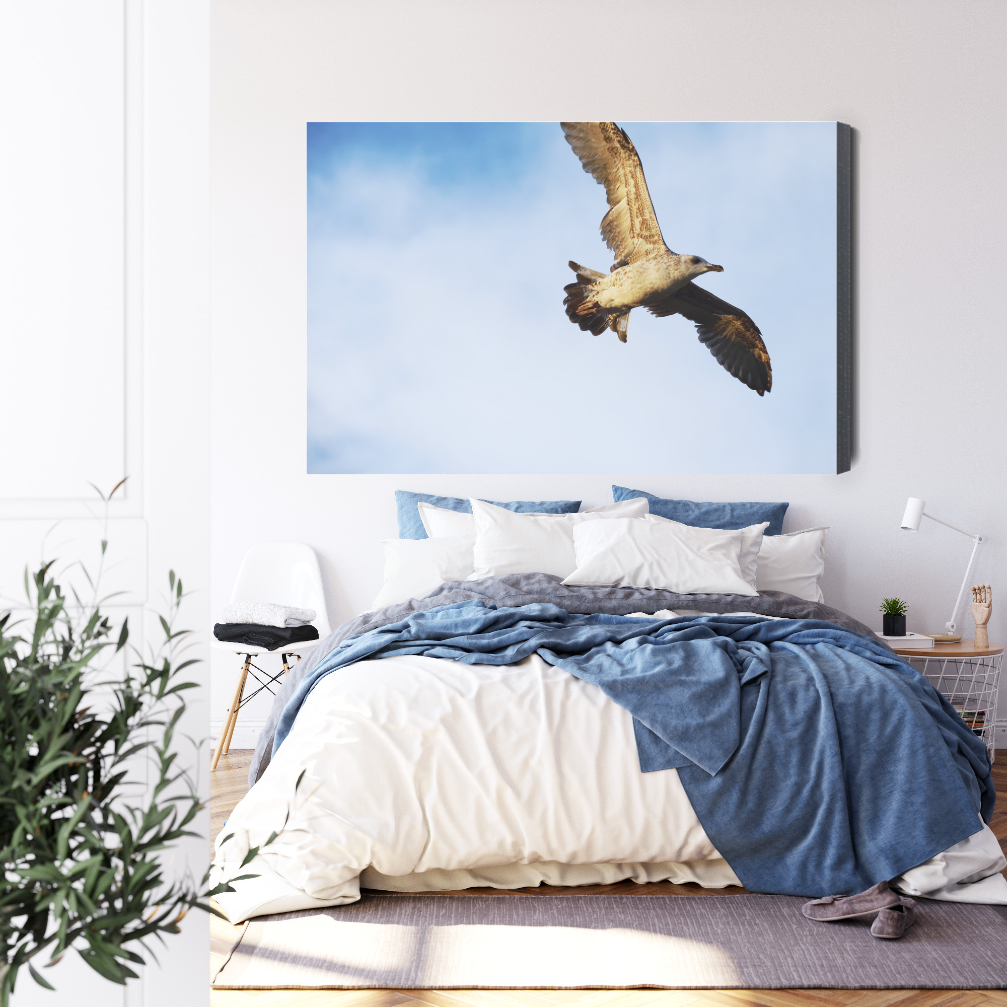 Dynamic Canvas Print: Seagull in Flight Against the Sky – for living room & office - Image 3