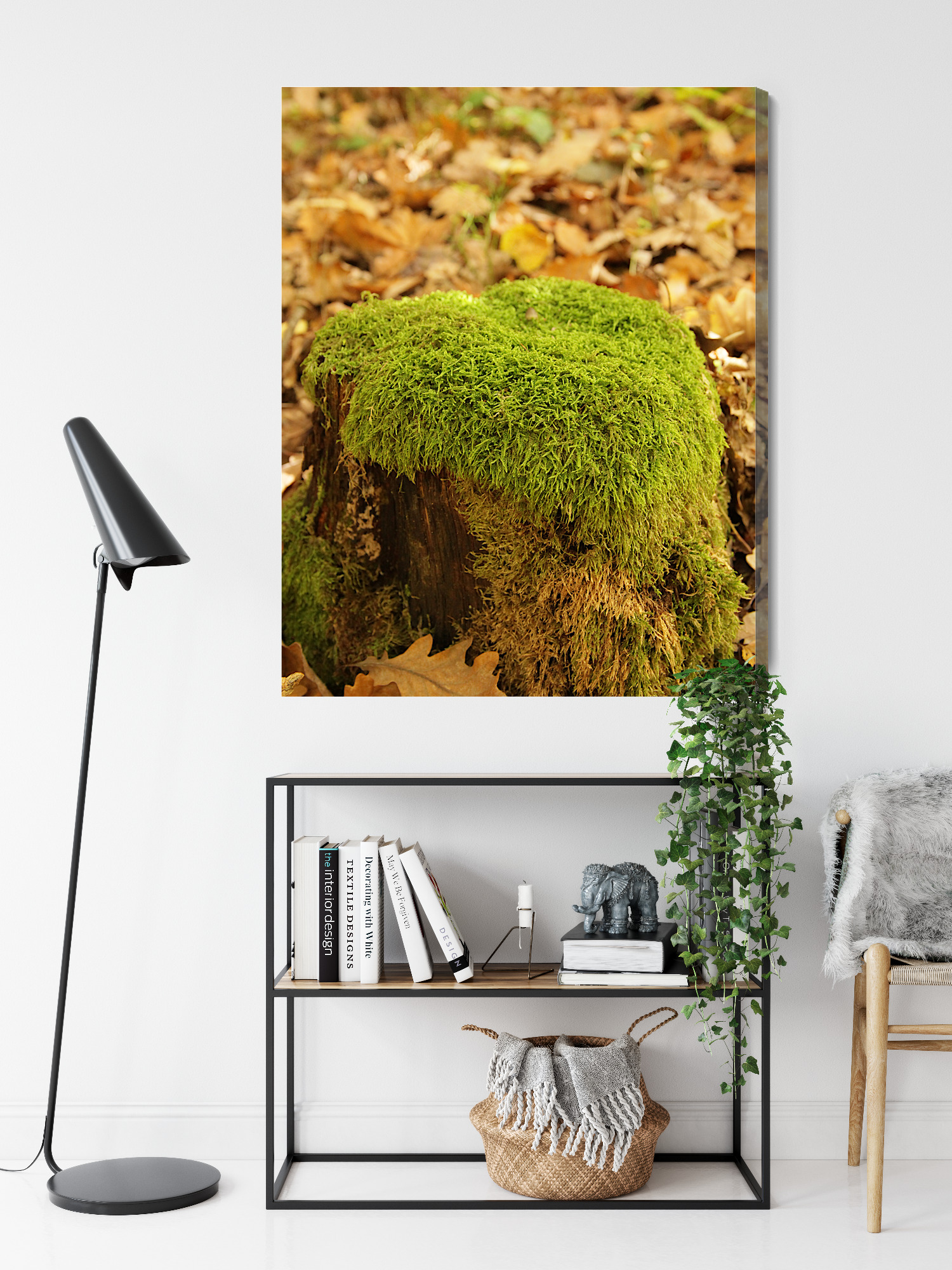 Natural Canvas Print: Moss on a Stump – for living room & bedroom - Image 10