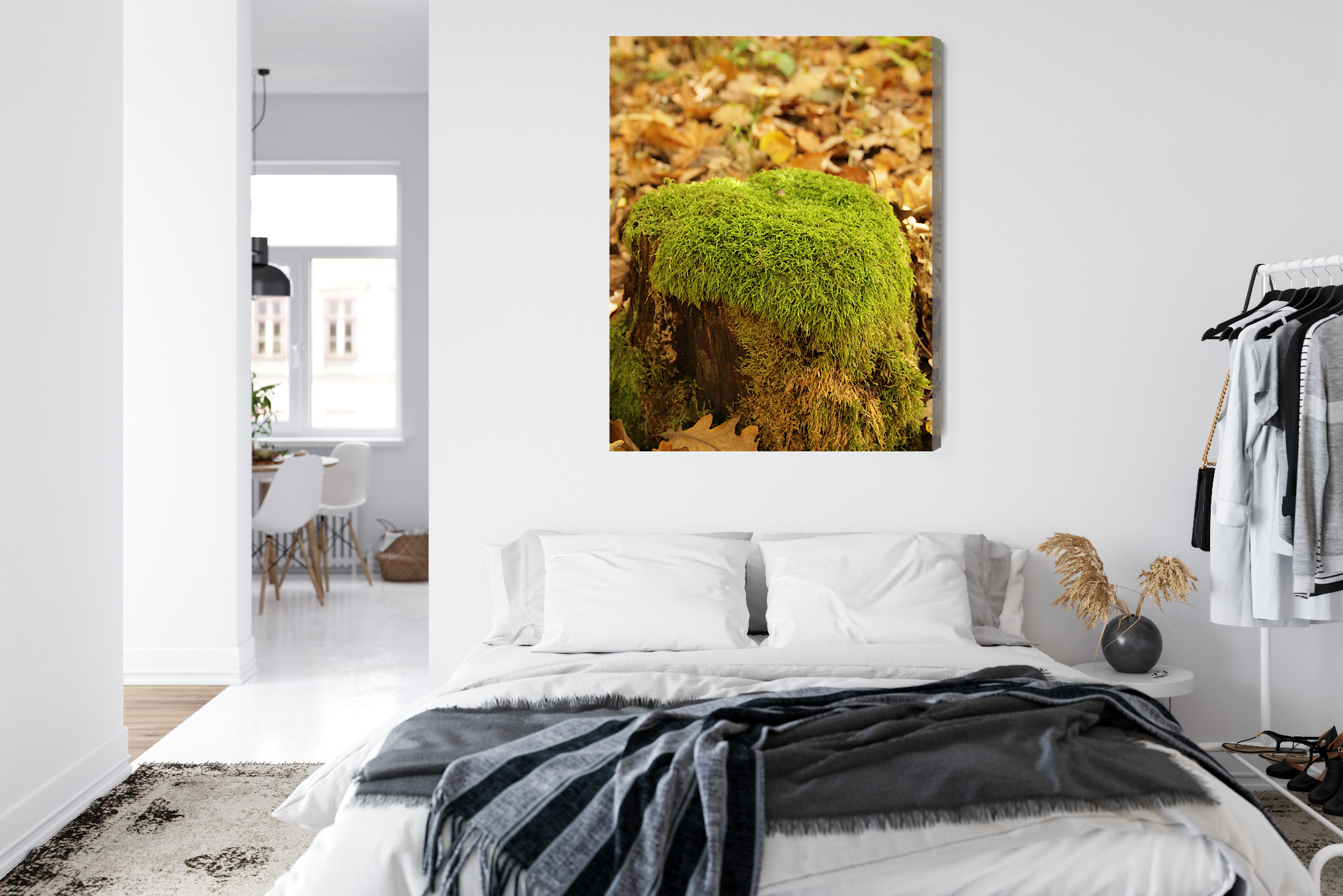 Natural Canvas Print: Moss on a Stump – for living room & bedroom - Image 8