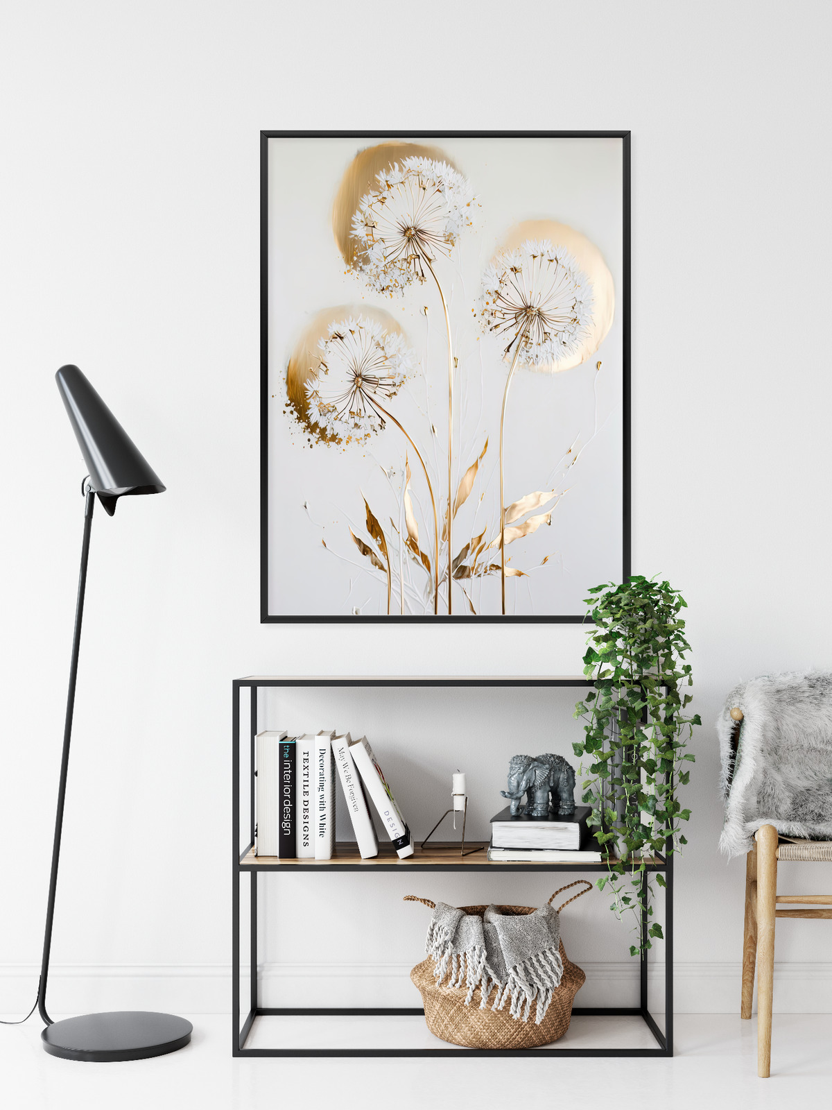 Plakat złote dmuchawce glamour z efektem światła - obrazek 8