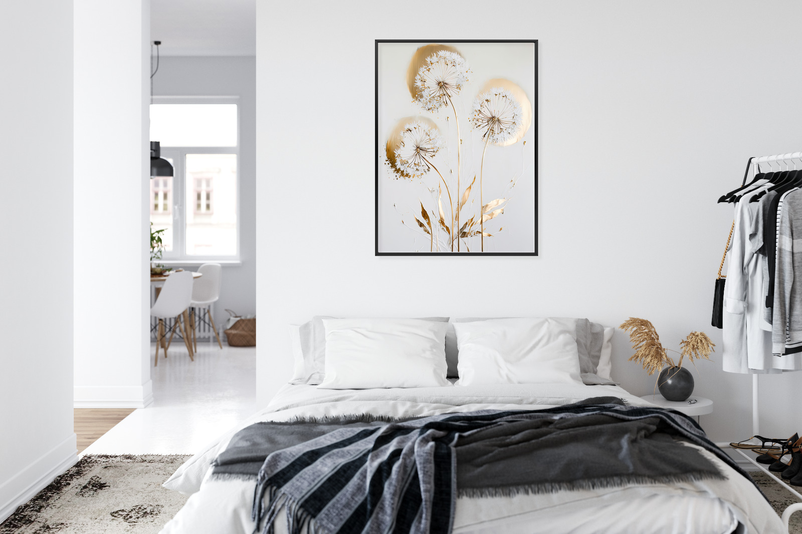 Plakat złote dmuchawce glamour z efektem światła - obrazek 6