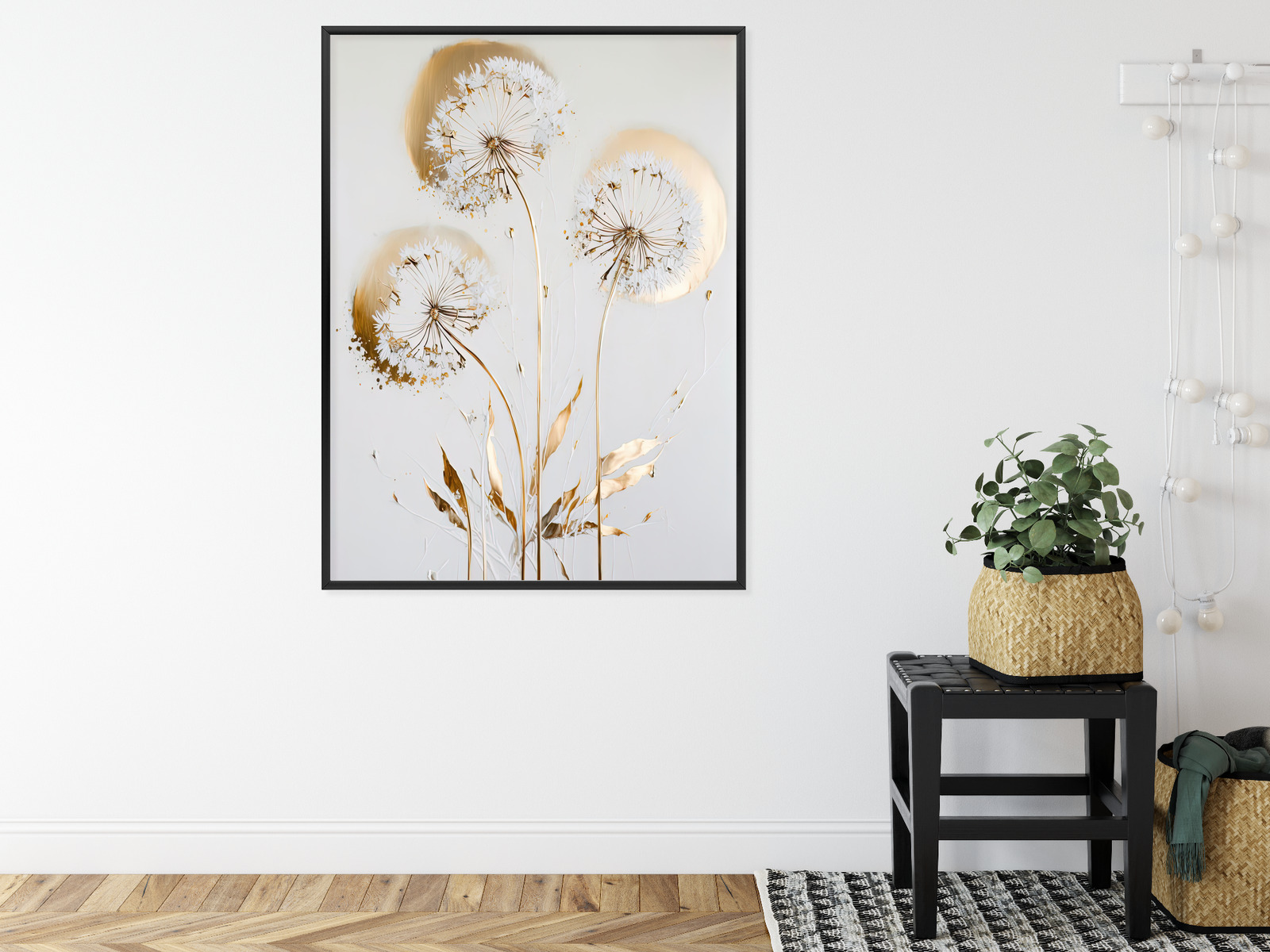 Plakat złote dmuchawce glamour z efektem światła - obrazek 7