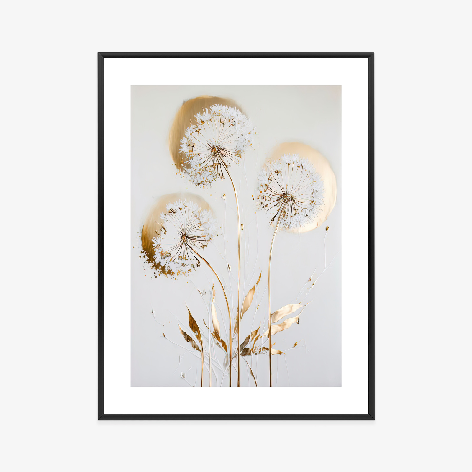 Plakat złote dmuchawce glamour z efektem światła - obrazek 11