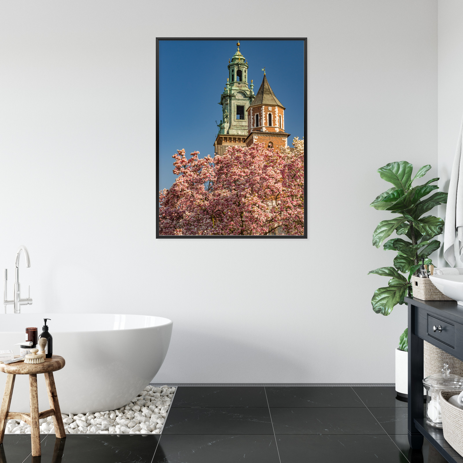 Poster Krakow: Wawel among blooming magnolias - Image 4