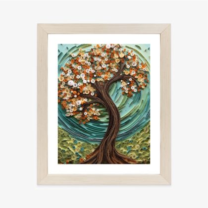 Framed poster tree of life in an artistic style