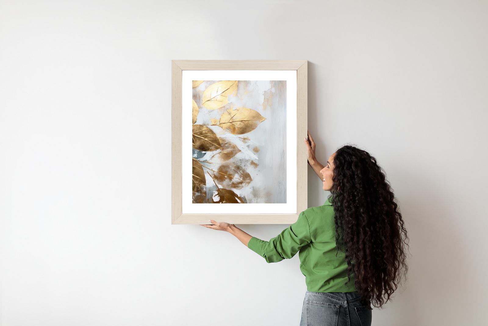 Glamour Golden Leaves Poster on a Light Background - Image 6