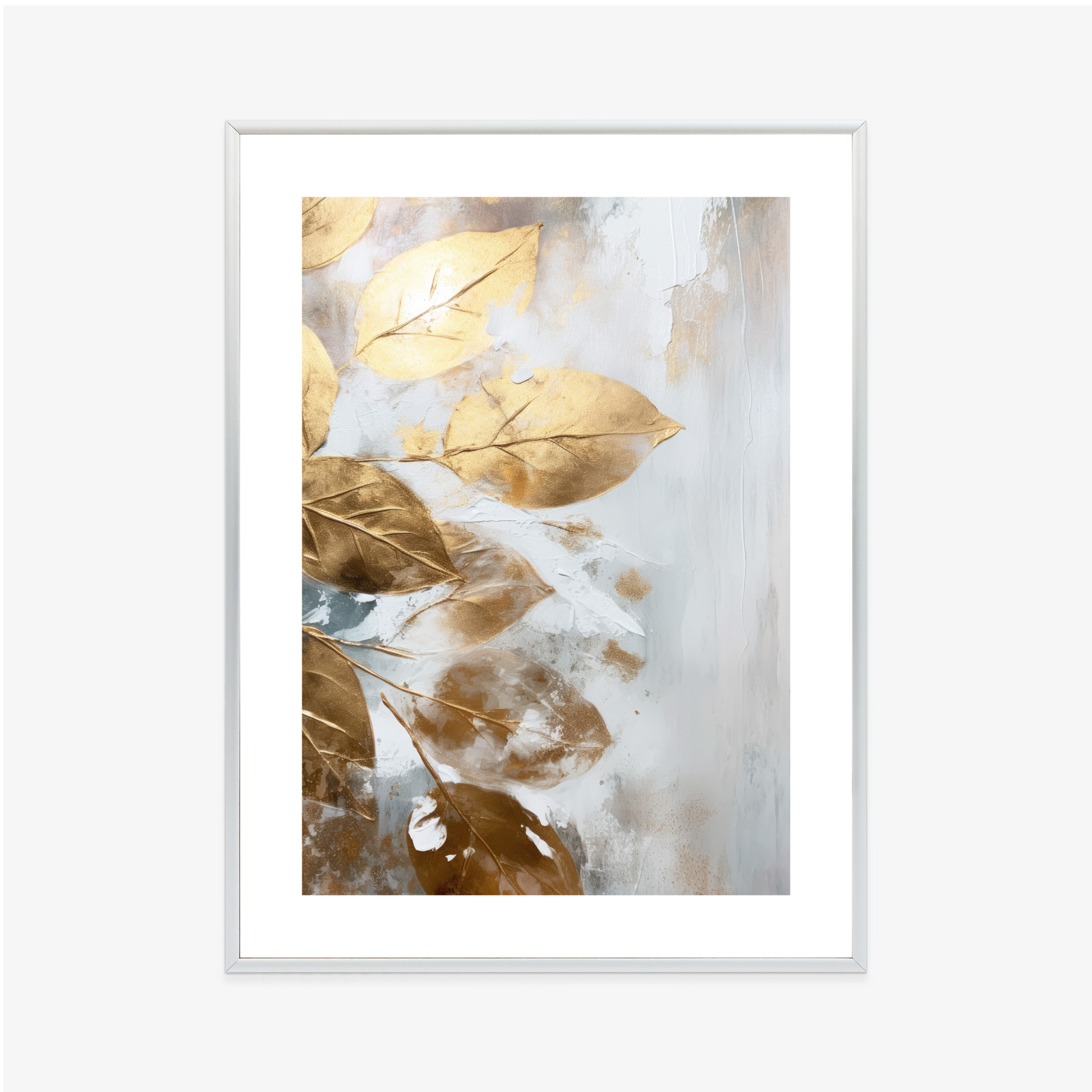 Glamour Golden Leaves Poster on a Light Background - Image 13