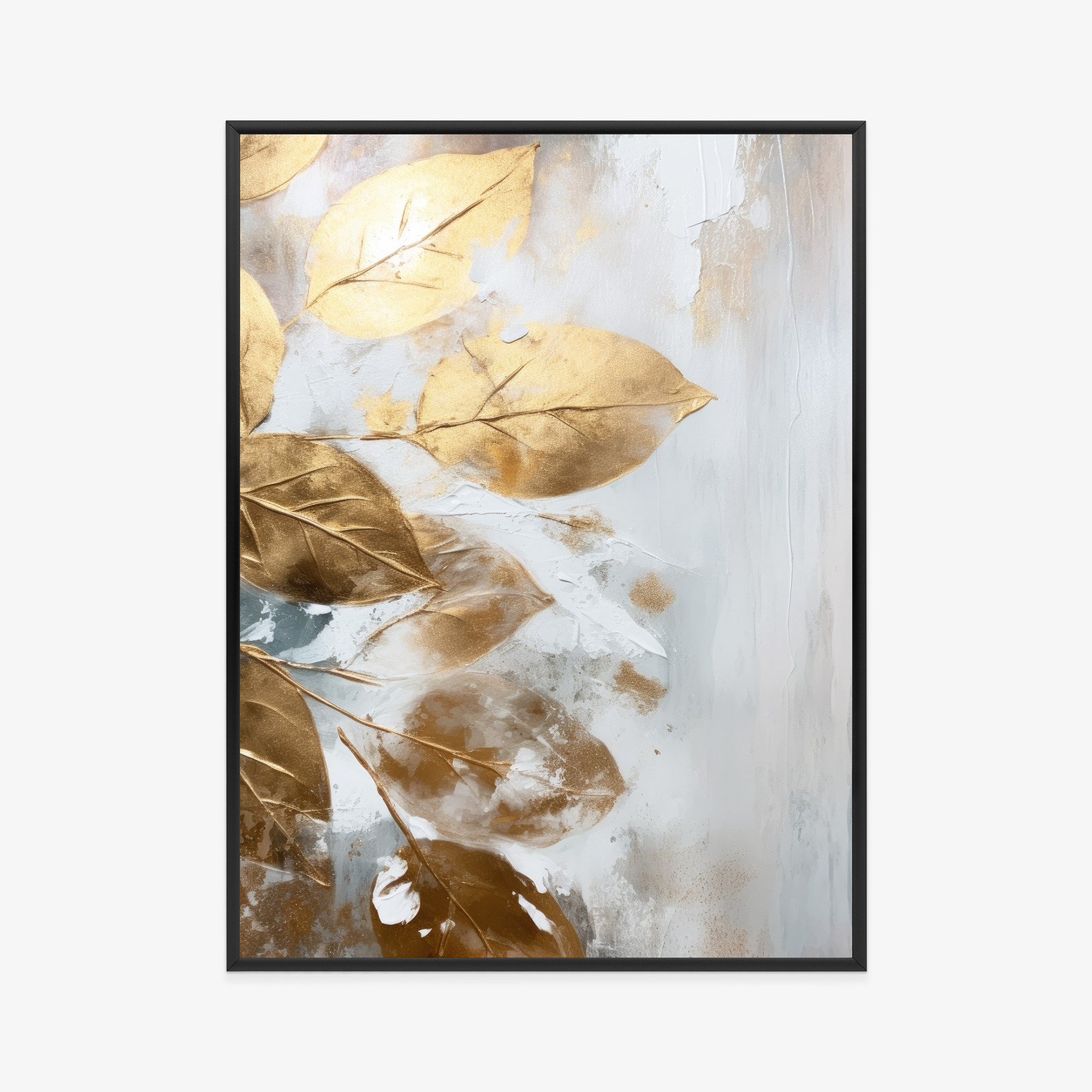 Glamour Golden Leaves Poster on a Light Background - Image 16