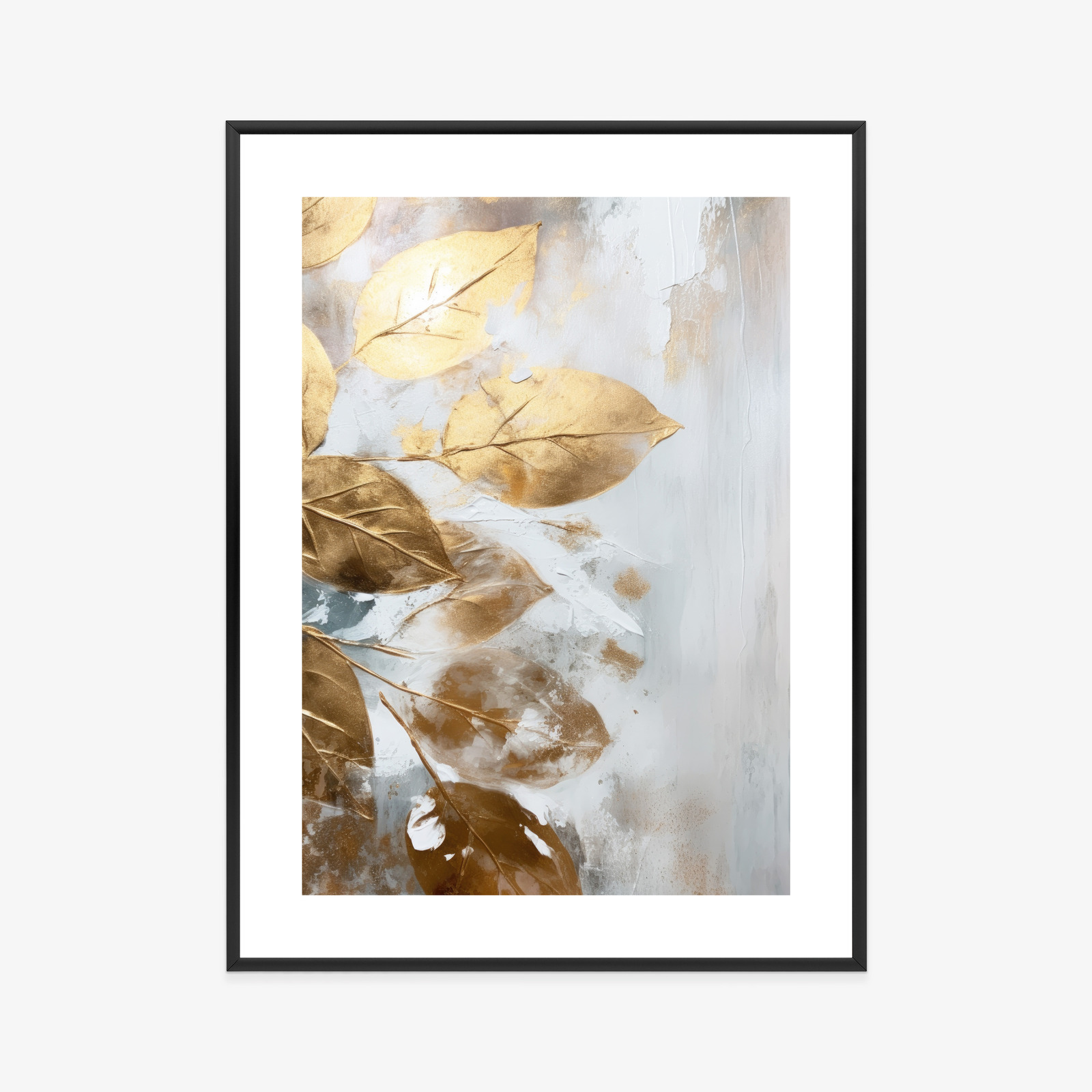 Glamour Golden Leaves Poster on a Light Background - Image 14