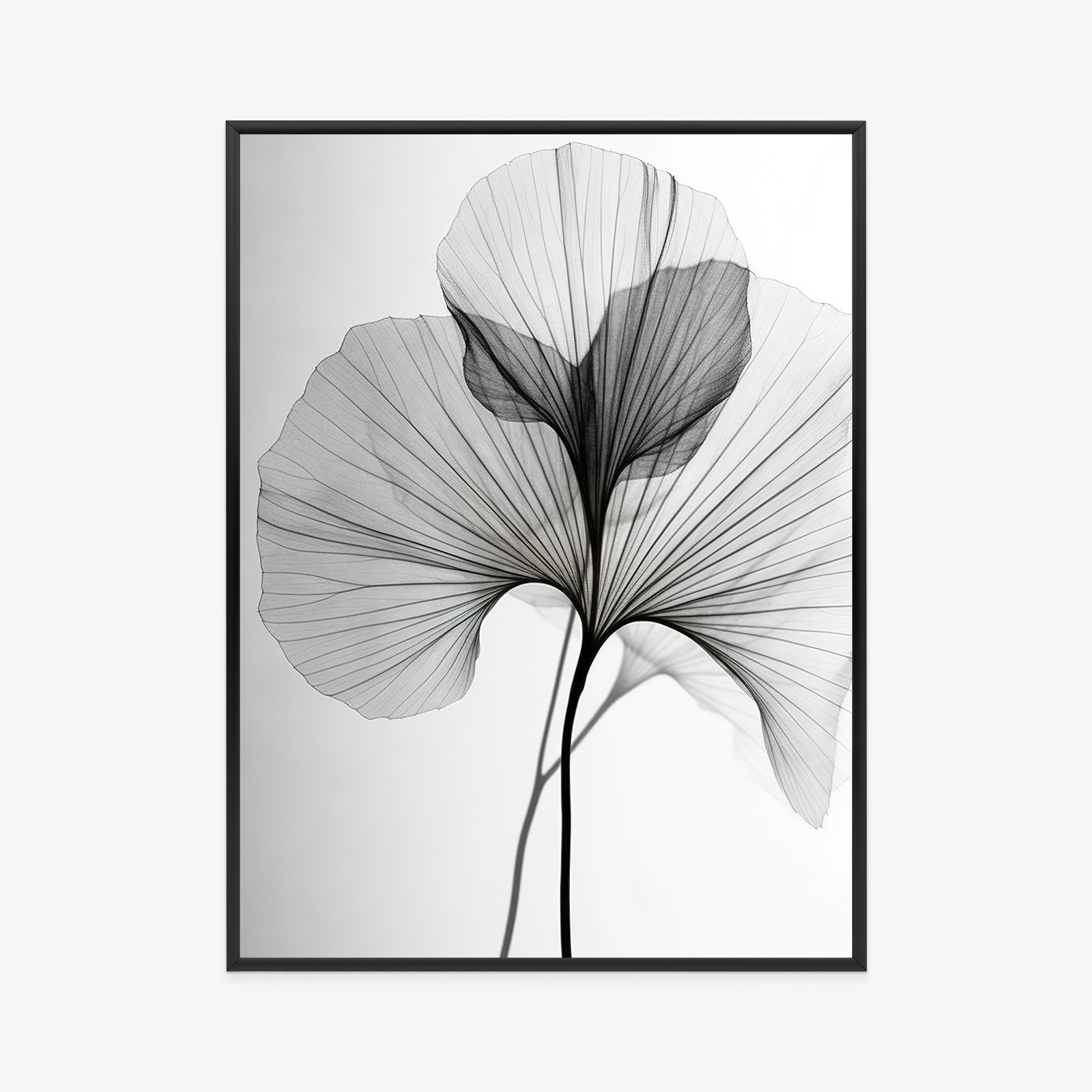 Minimalistický plakát černobílý list ginkgo - Image 16
