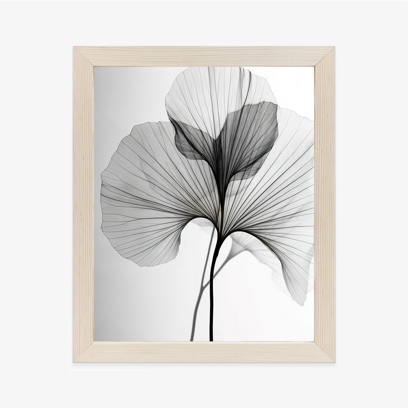 Minimalistický plakát černobílý list ginkgo - Image 7