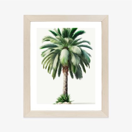 Framed poster tropical palm in a bright design