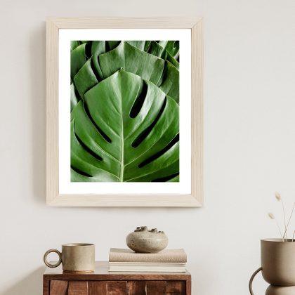 Monstera Leaves Poster - Minimal Botanical Green