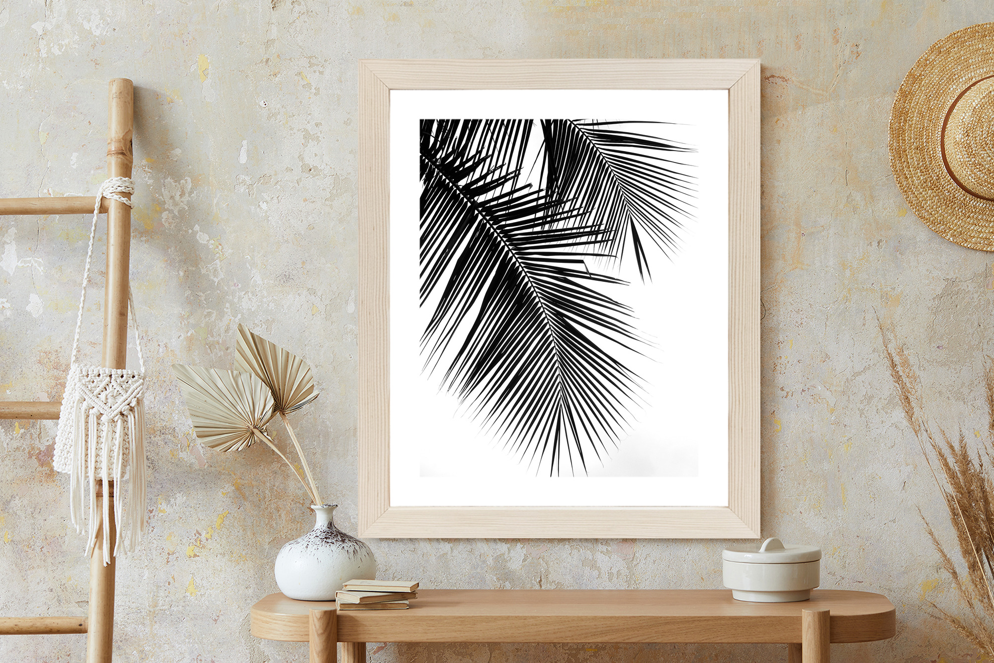 Black and White Palm Leaves Poster - Image 6