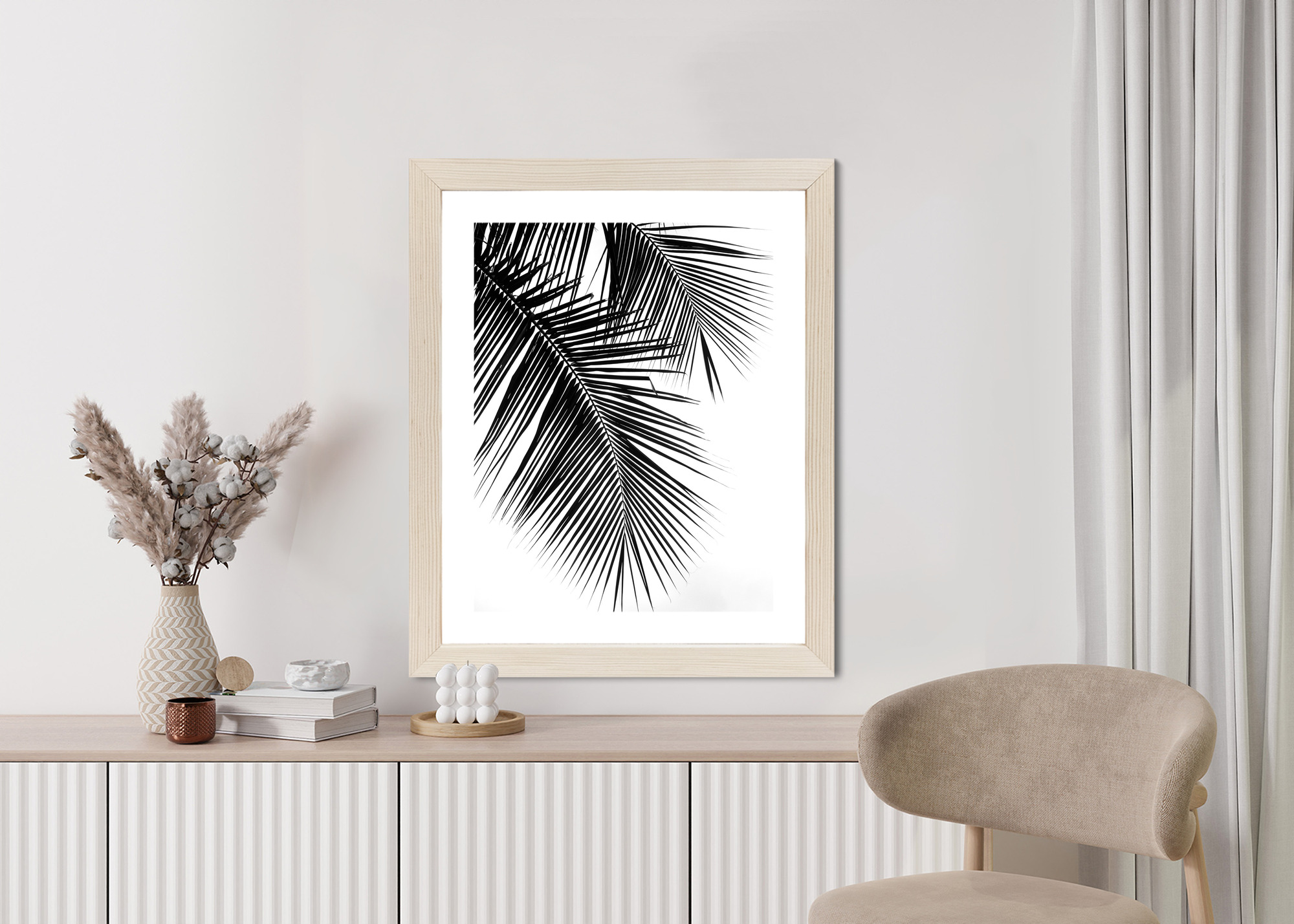 Black and White Palm Leaves Poster - Image 5