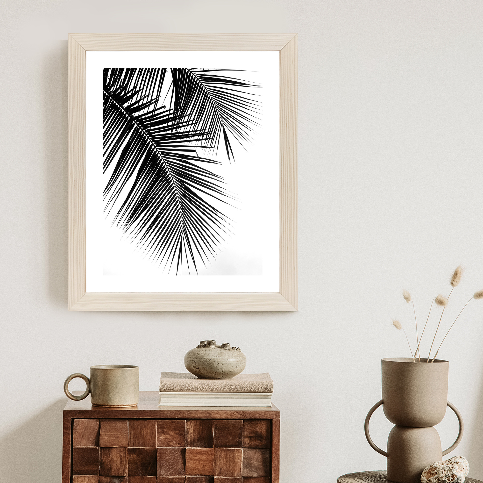 Black and White Palm Leaves Poster - Image 3