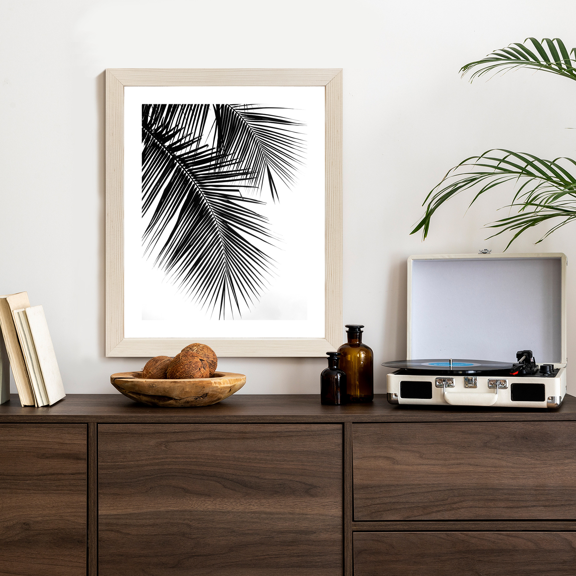 Black and White Palm Leaves Poster - Image 4
