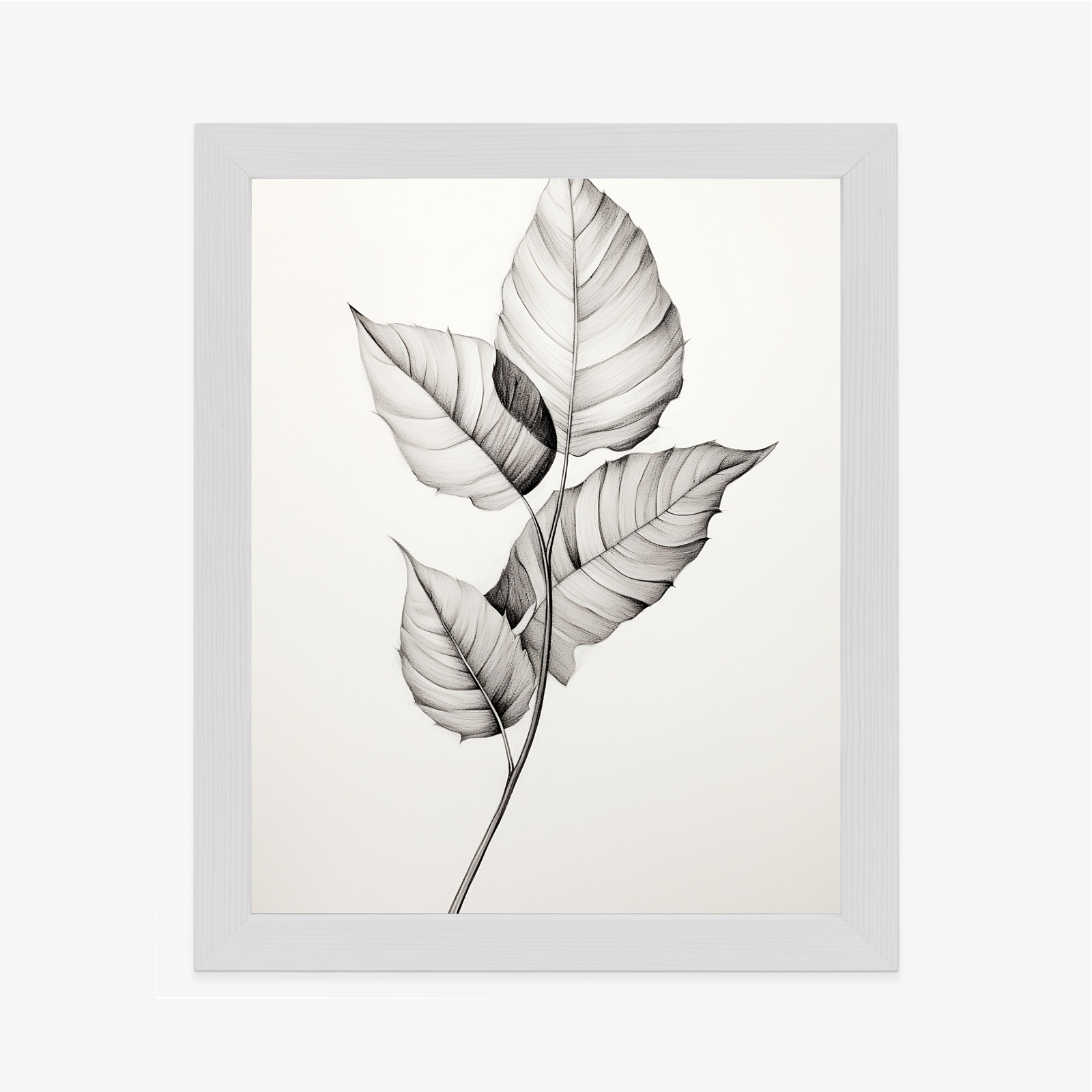 Black and white leaf drawing poster, style and harmony - Image 11