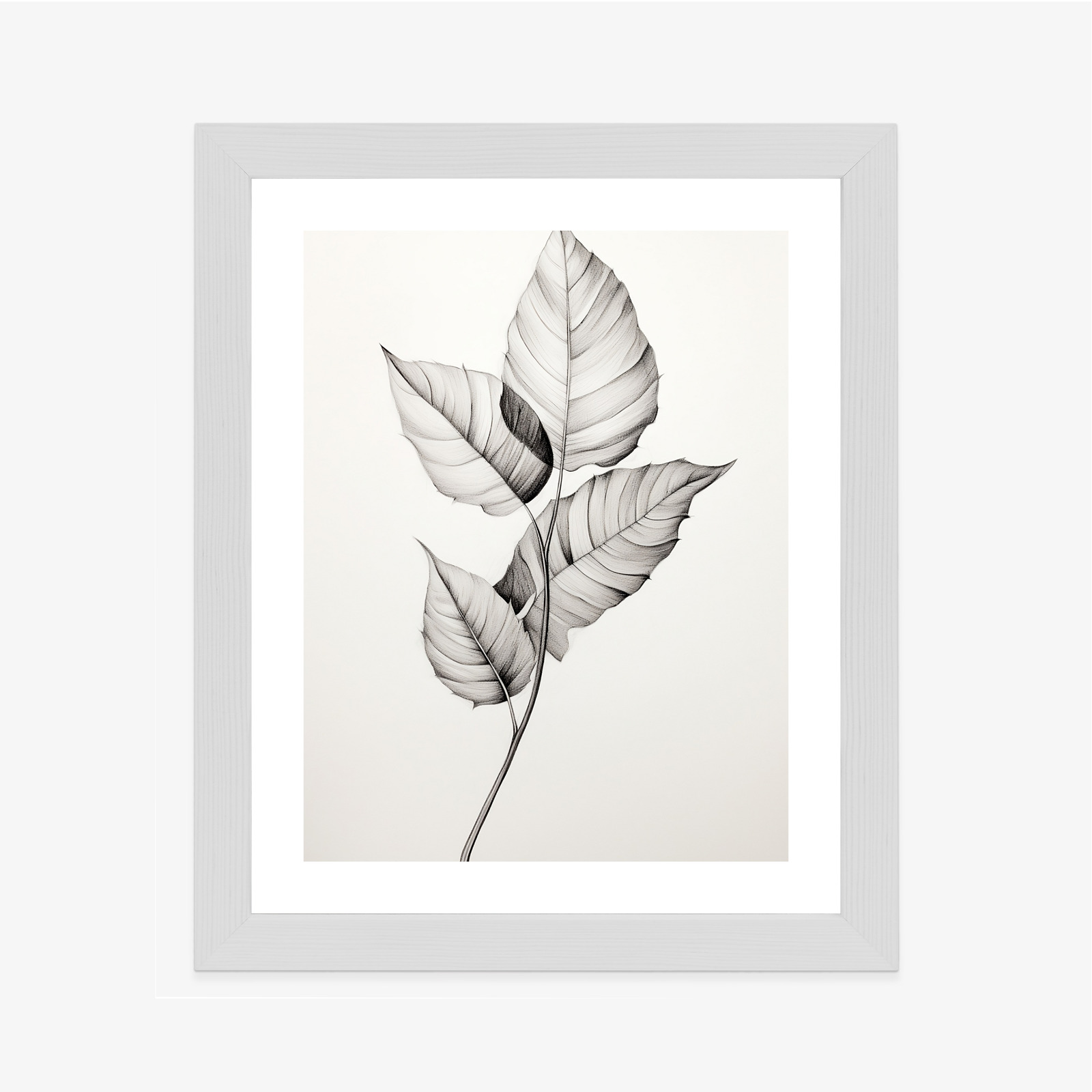 Black and white leaf drawing poster, style and harmony - Image 13