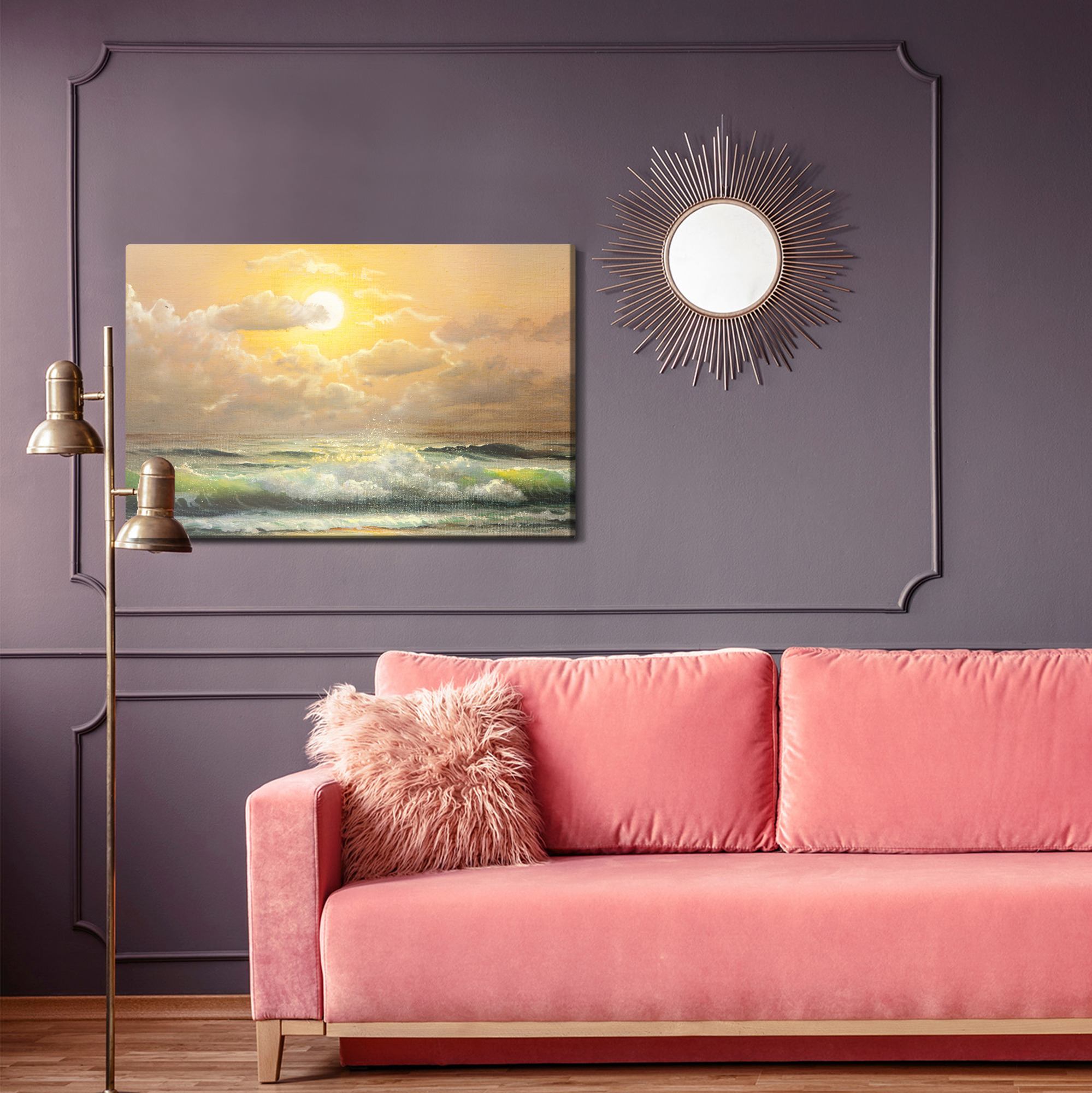 Canvas print Golden sunset over the sea - Image 4