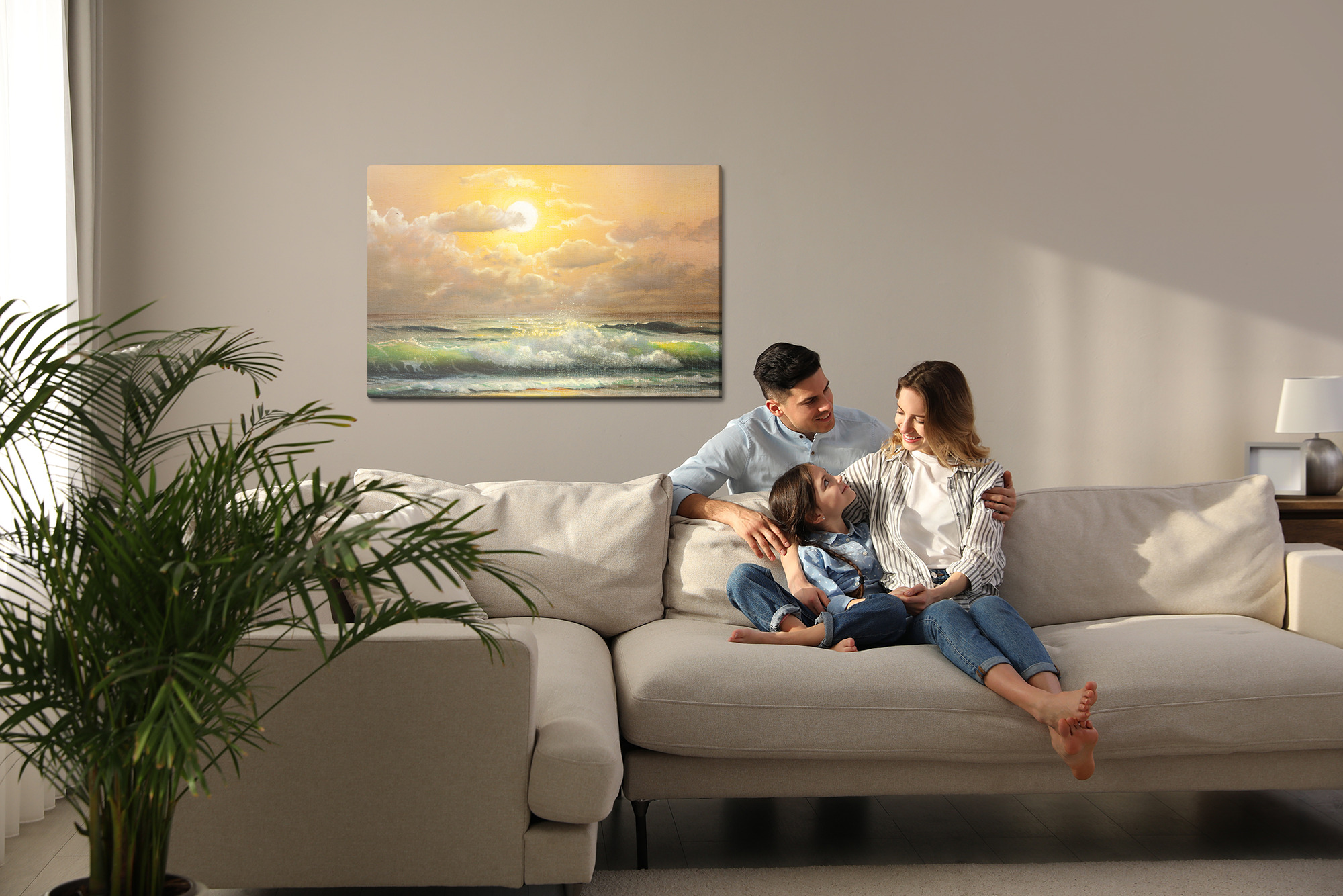 Canvas print Golden sunset over the sea - Image 7