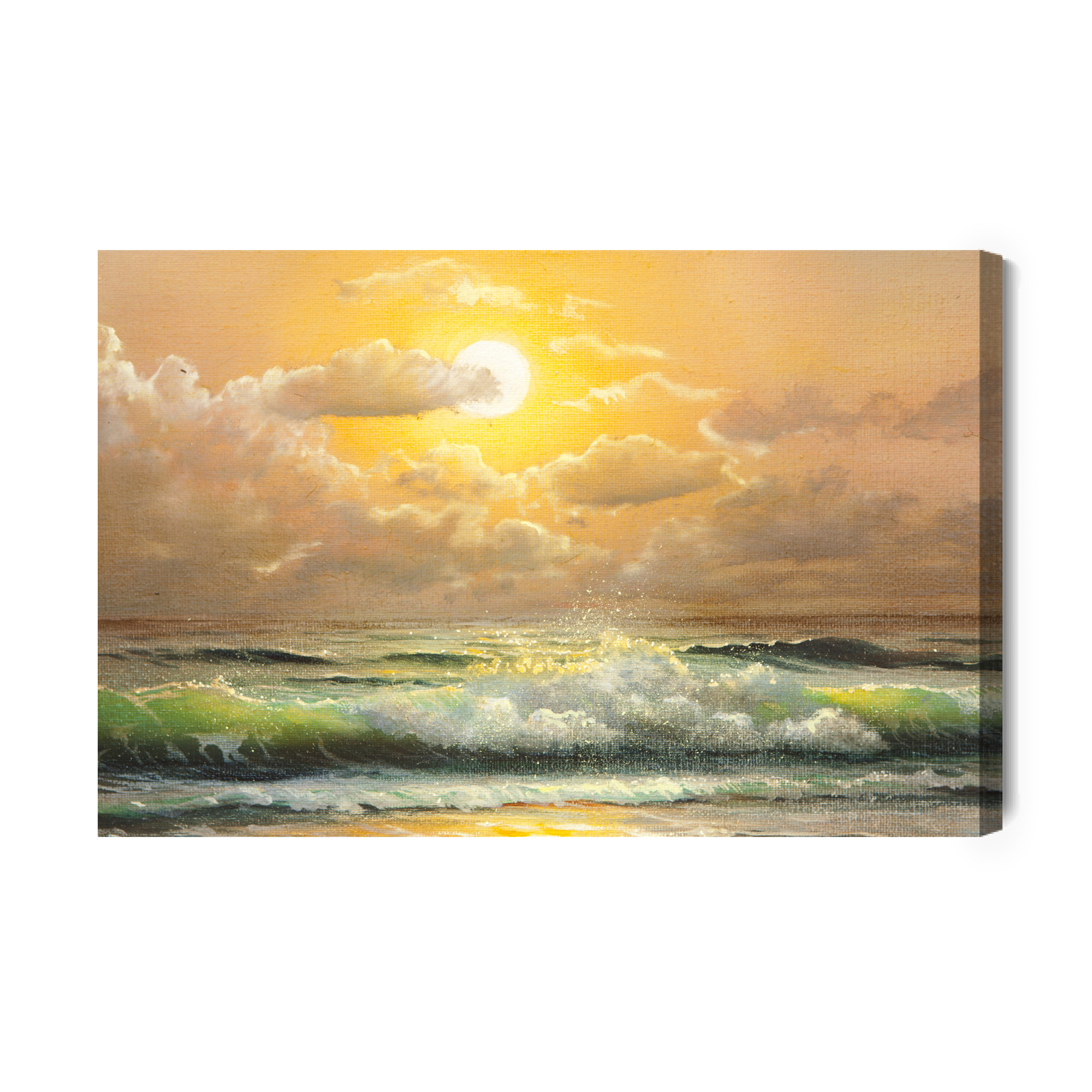 Canvas print Golden sunset over the sea - Image 2