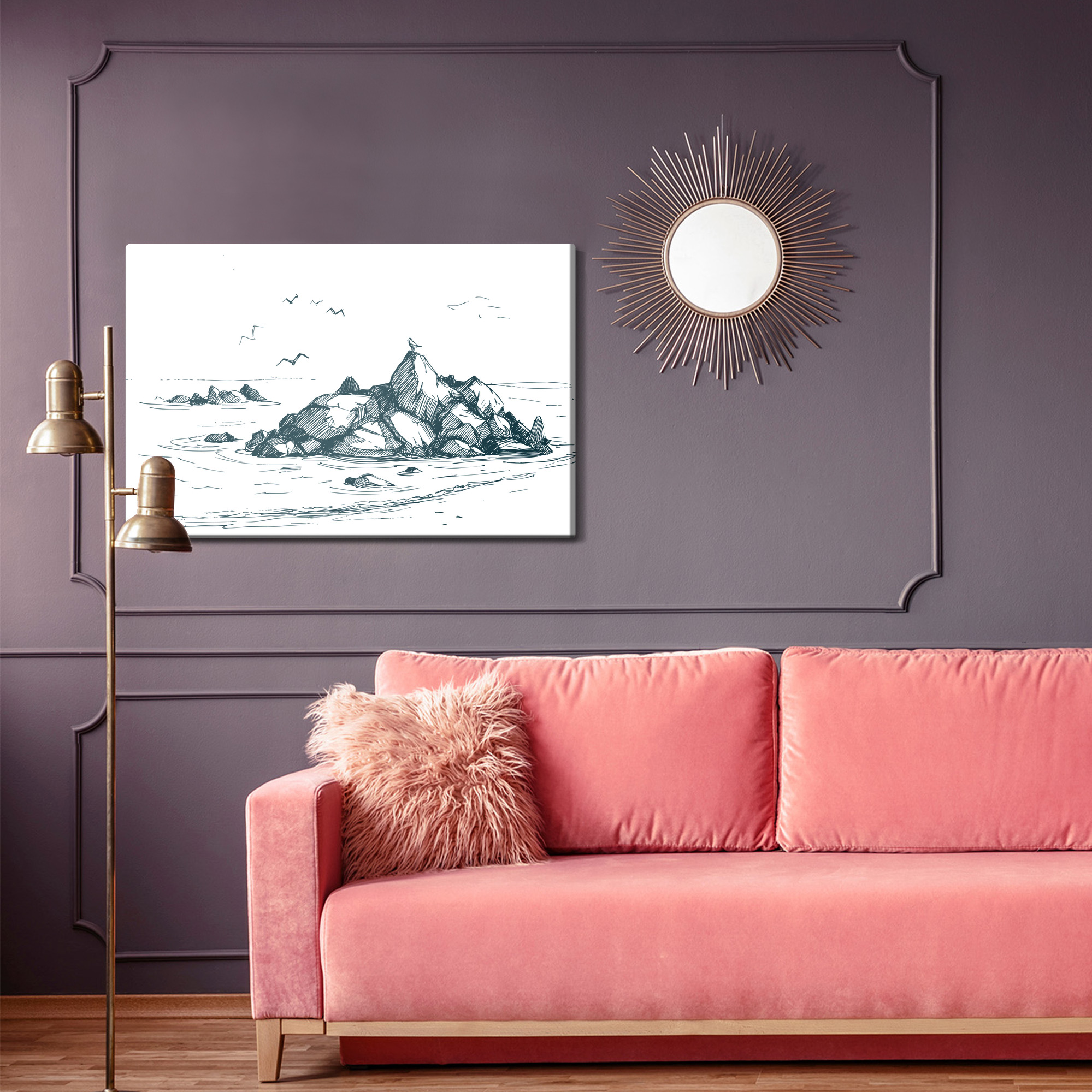 Canvas Print Minimalist Coastal Sketch - Image 5