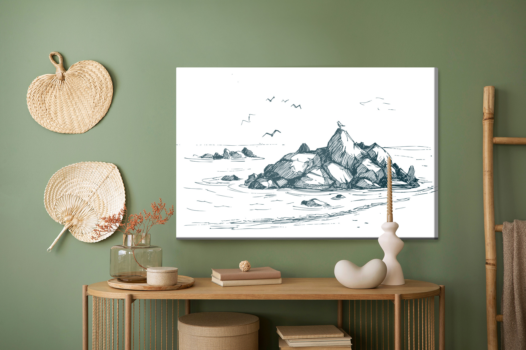 Canvas Print Minimalist Coastal Sketch - Image 6