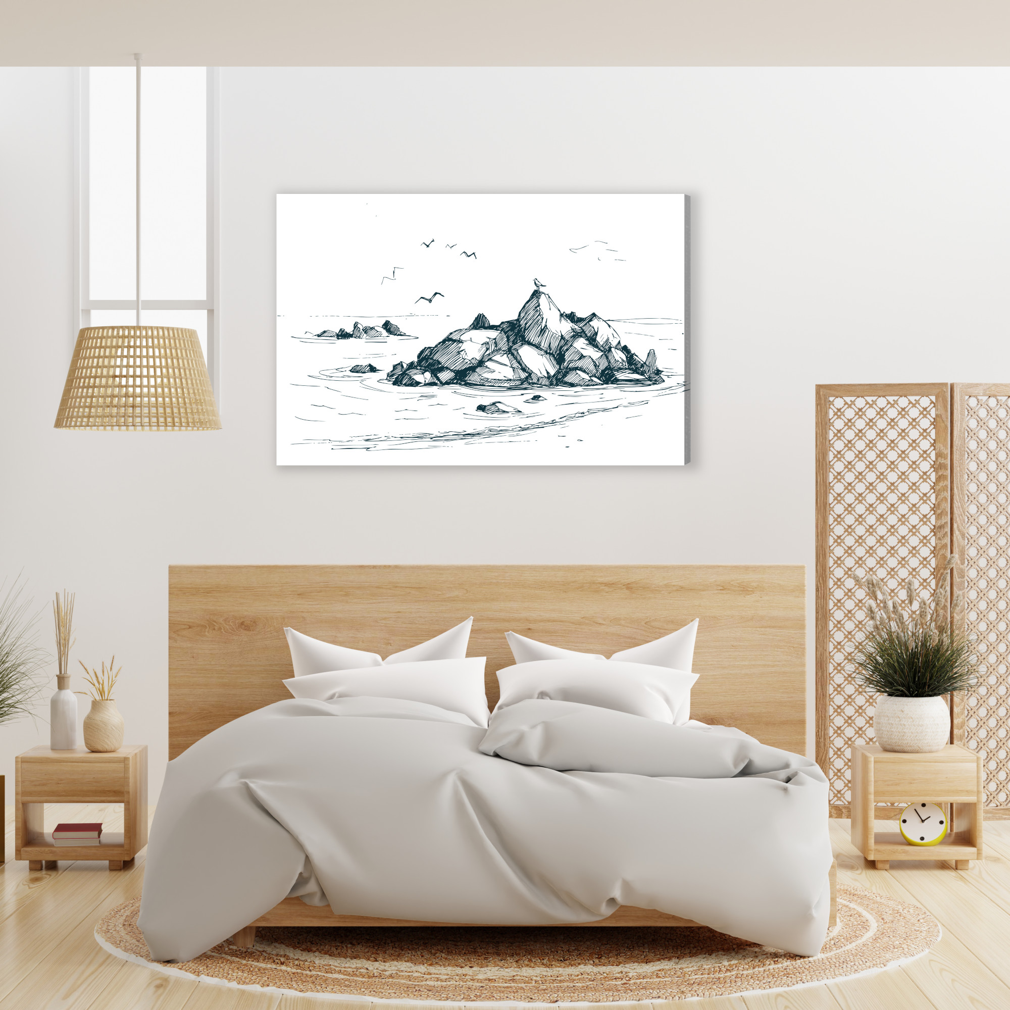 Canvas Print Minimalist Coastal Sketch - Image 3