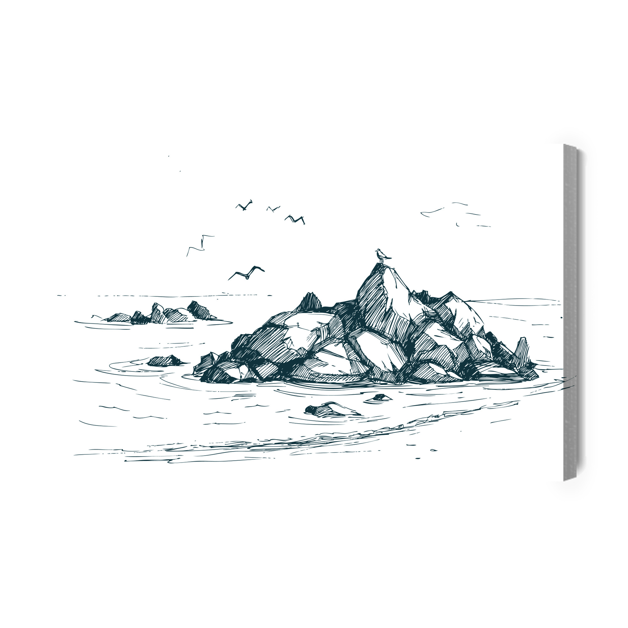 Canvas Print Minimalist Coastal Sketch - Image 2