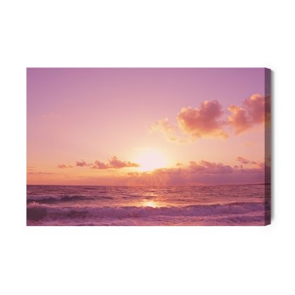 Canvas Print Pink Sunset Over the Sea