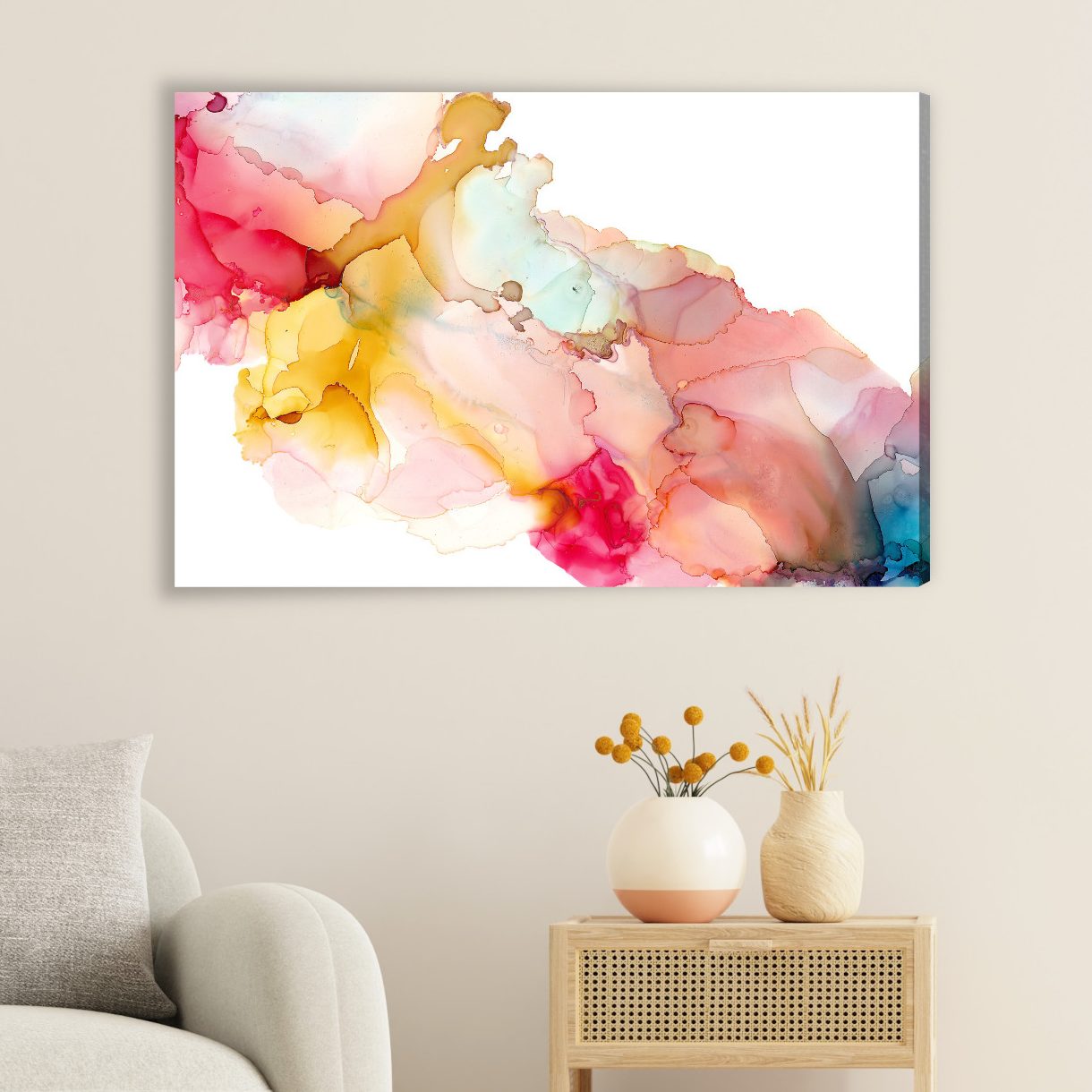 Canvas Print Pastel Abstract in Warm Colors