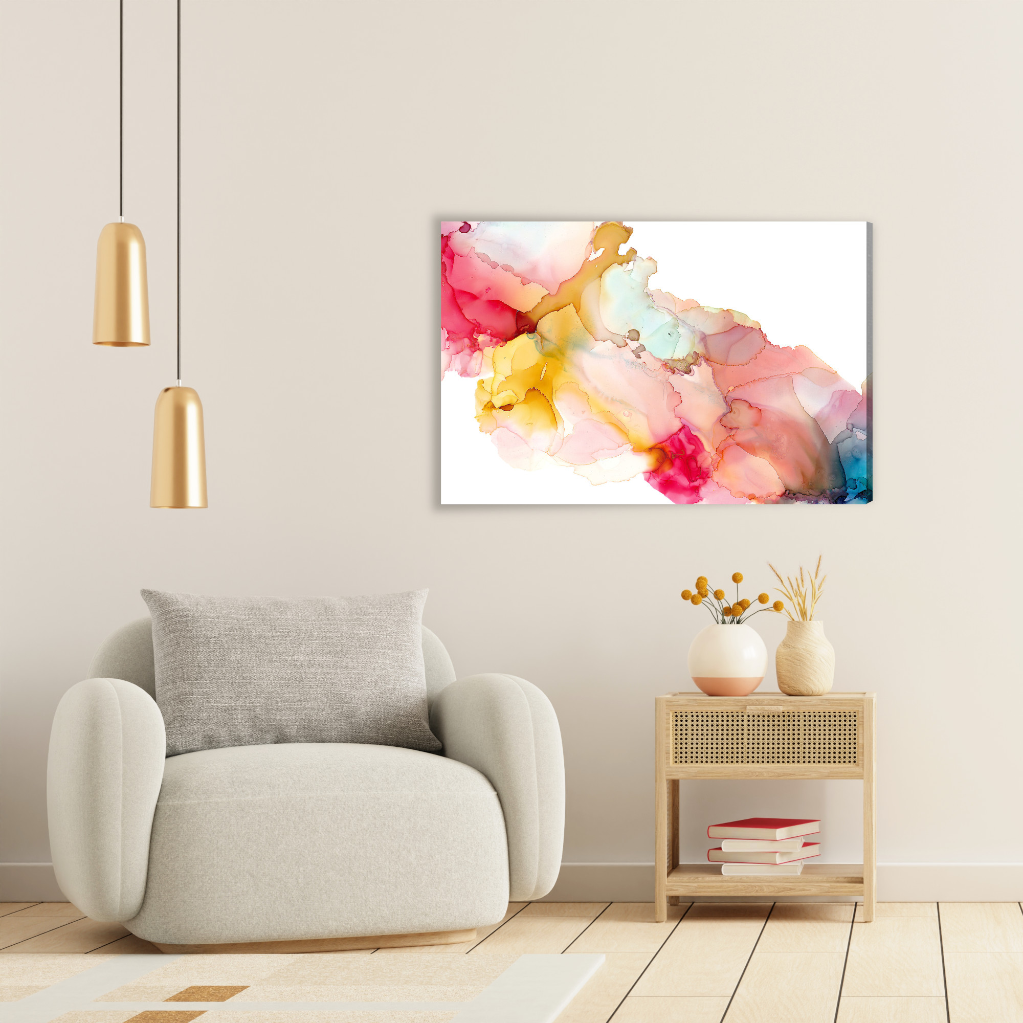 Canvas Print Pastel Abstract in Warm Colors - Image 3
